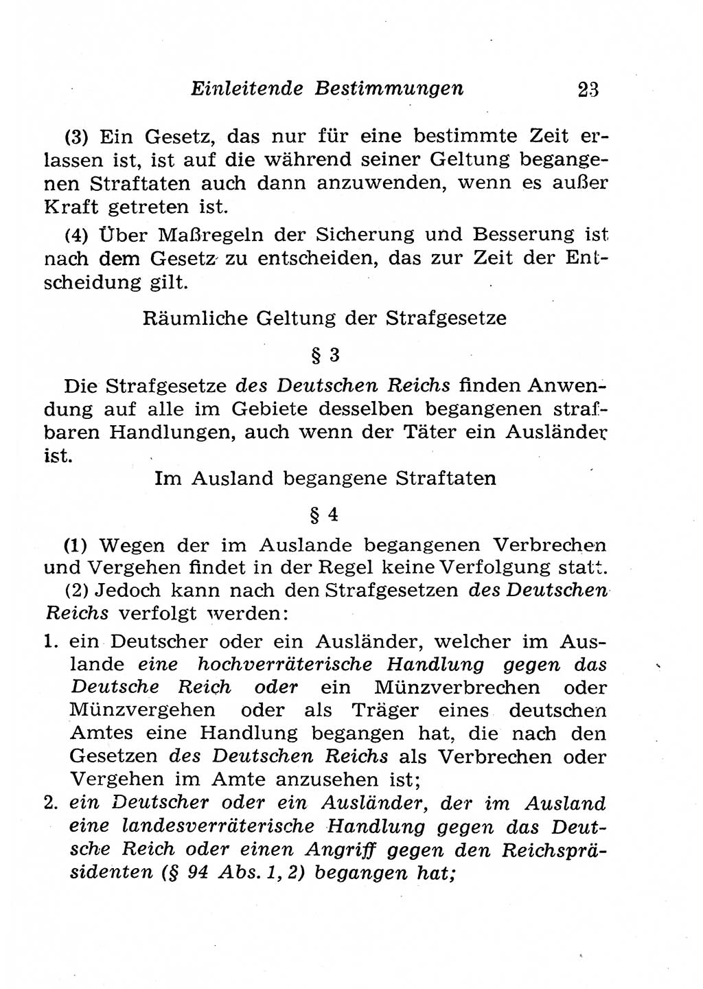 Strafgesetzbuch (StGB) und andere Strafgesetze [Deutsche Demokratische Republik (DDR)] 1958, Seite 23 (StGB Strafges. DDR 1958, S. 23)