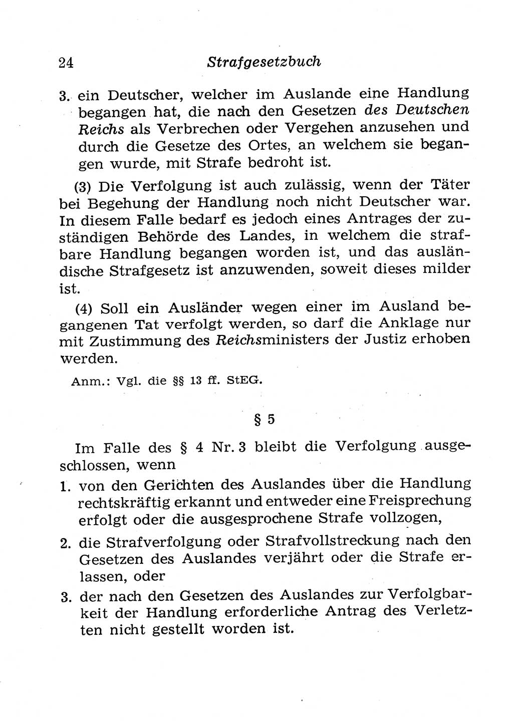 Strafgesetzbuch (StGB) und andere Strafgesetze [Deutsche Demokratische Republik (DDR)] 1958, Seite 24 (StGB Strafges. DDR 1958, S. 24)