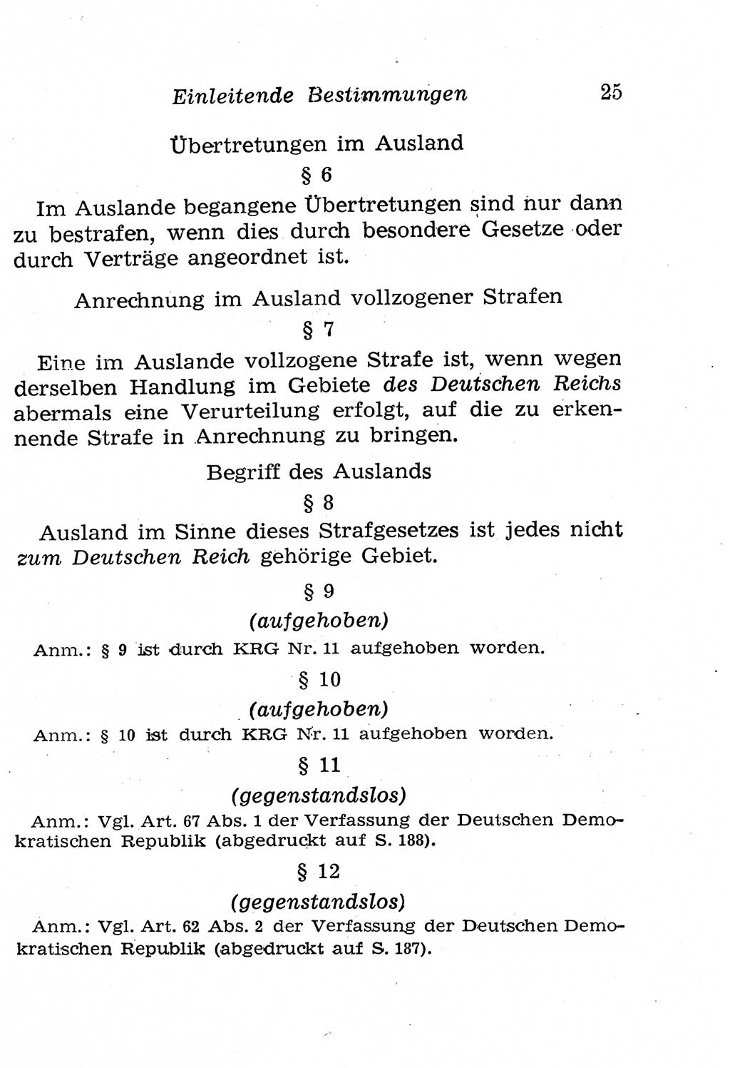 Strafgesetzbuch (StGB) und andere Strafgesetze [Deutsche Demokratische Republik (DDR)] 1958, Seite 25 (StGB Strafges. DDR 1958, S. 25)