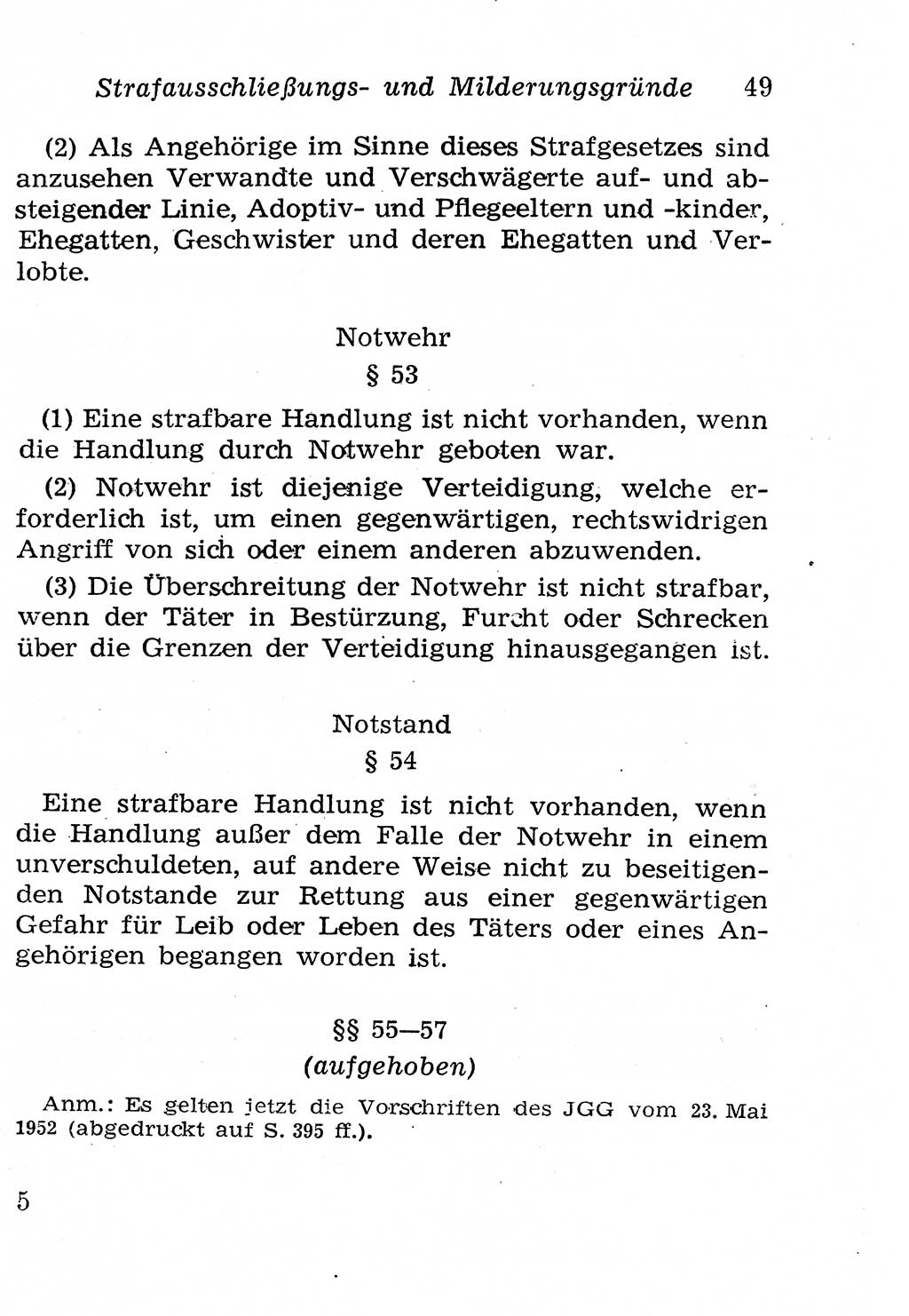 Strafgesetzbuch (StGB) und andere Strafgesetze [Deutsche Demokratische Republik (DDR)] 1958, Seite 49 (StGB Strafges. DDR 1958, S. 49)
