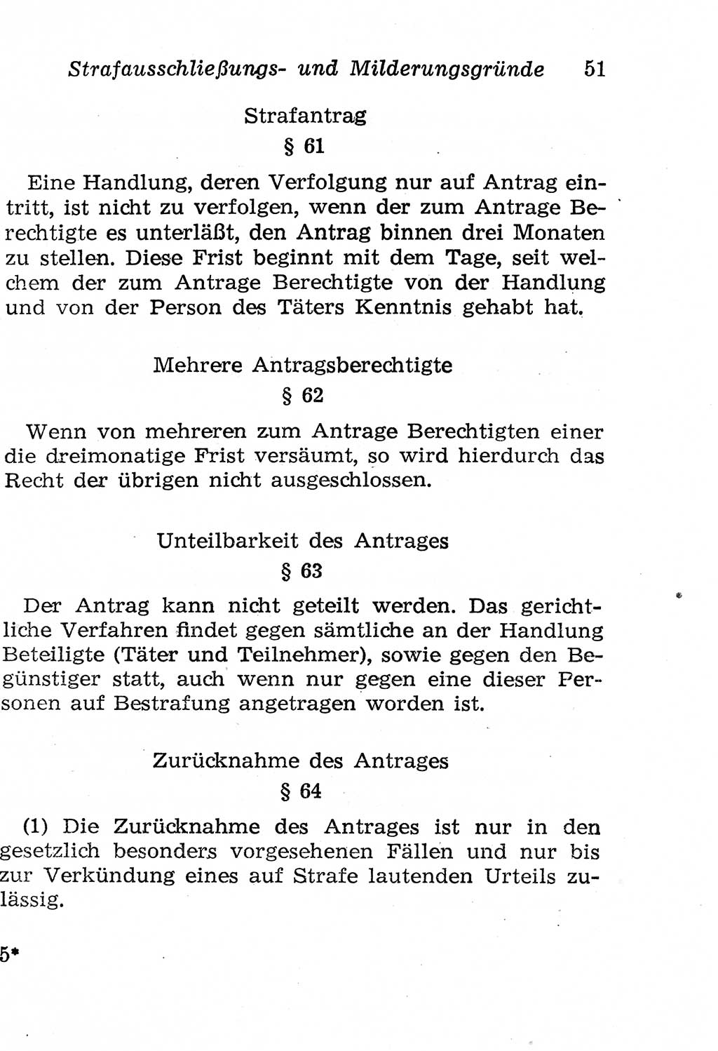 Strafgesetzbuch (StGB) und andere Strafgesetze [Deutsche Demokratische Republik (DDR)] 1958, Seite 51 (StGB Strafges. DDR 1958, S. 51)