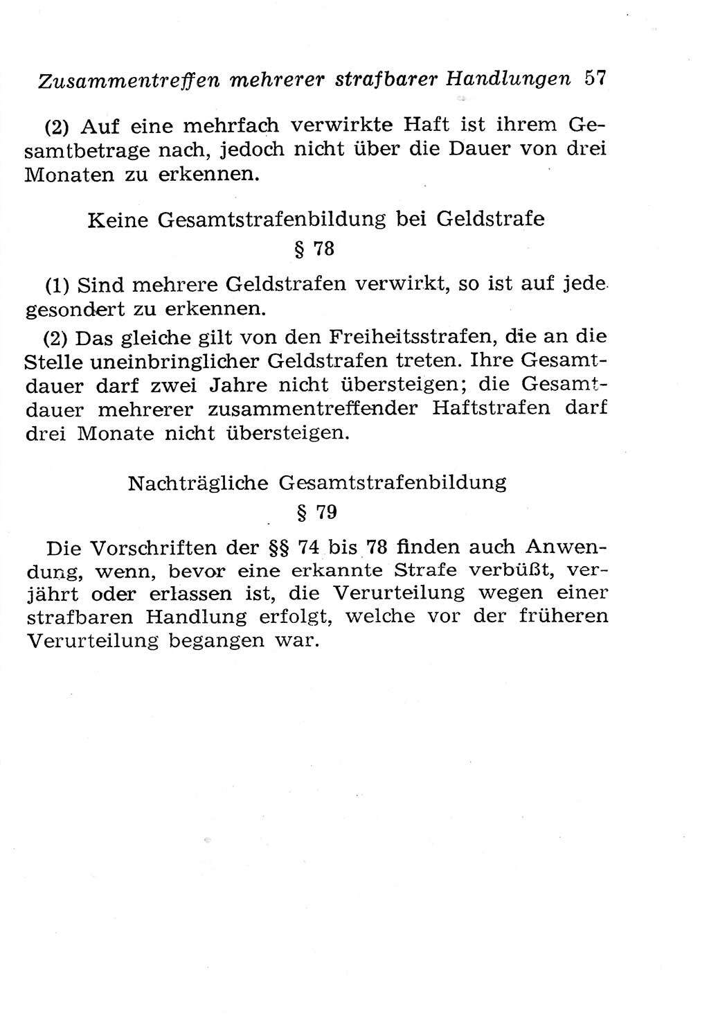 Strafgesetzbuch (StGB) und andere Strafgesetze [Deutsche Demokratische Republik (DDR)] 1958, Seite 57 (StGB Strafges. DDR 1958, S. 57)