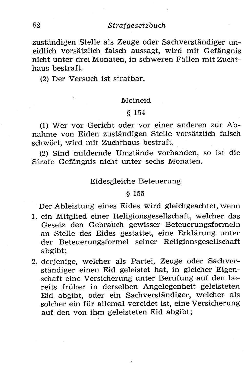Strafgesetzbuch (StGB) und andere Strafgesetze [Deutsche Demokratische Republik (DDR)] 1958, Seite 82 (StGB Strafges. DDR 1958, S. 82)