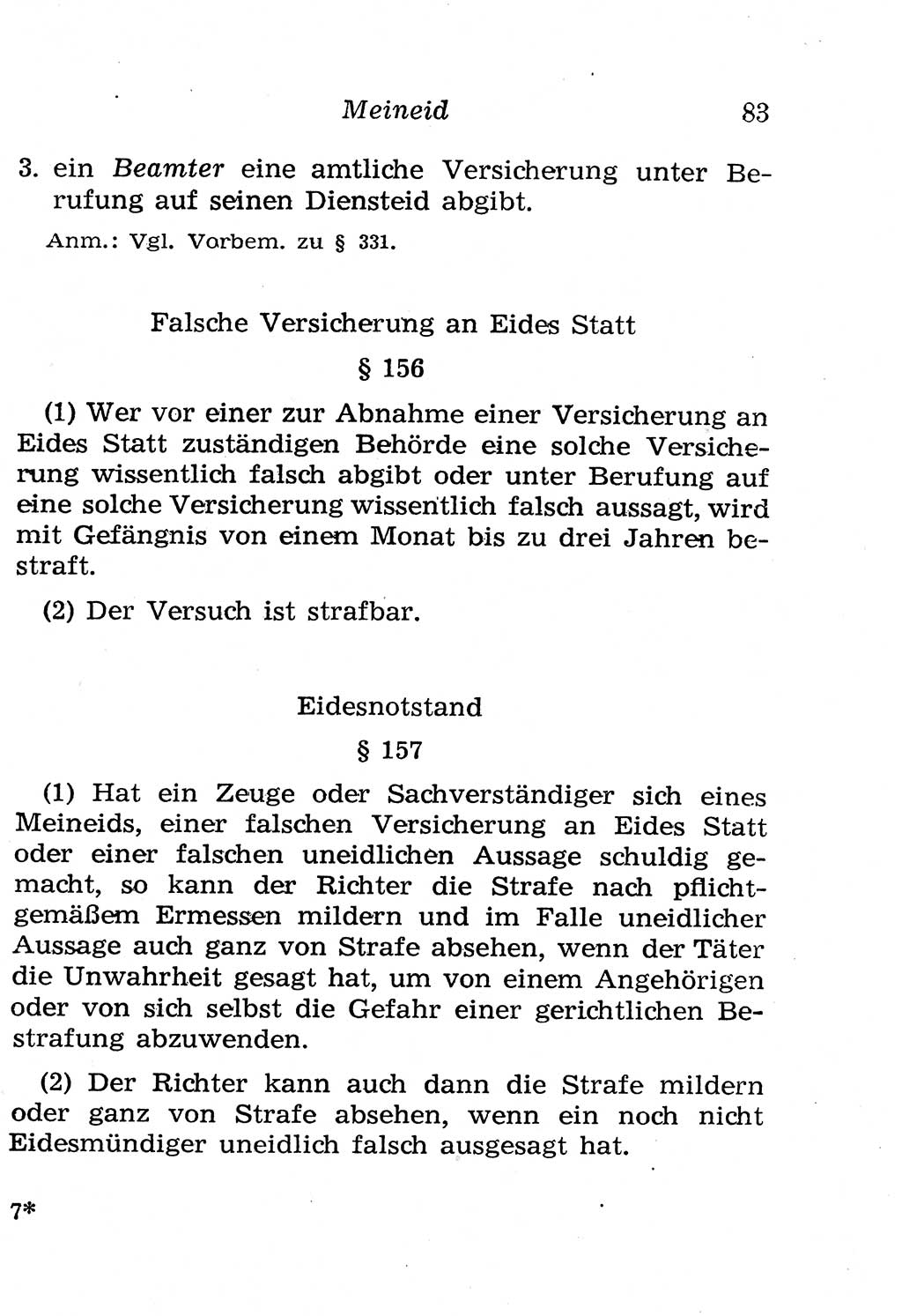 Strafgesetzbuch (StGB) und andere Strafgesetze [Deutsche Demokratische Republik (DDR)] 1958, Seite 83 (StGB Strafges. DDR 1958, S. 83)