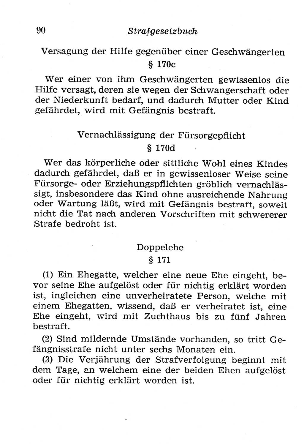 Strafgesetzbuch (StGB) und andere Strafgesetze [Deutsche Demokratische Republik (DDR)] 1958, Seite 90 (StGB Strafges. DDR 1958, S. 90)