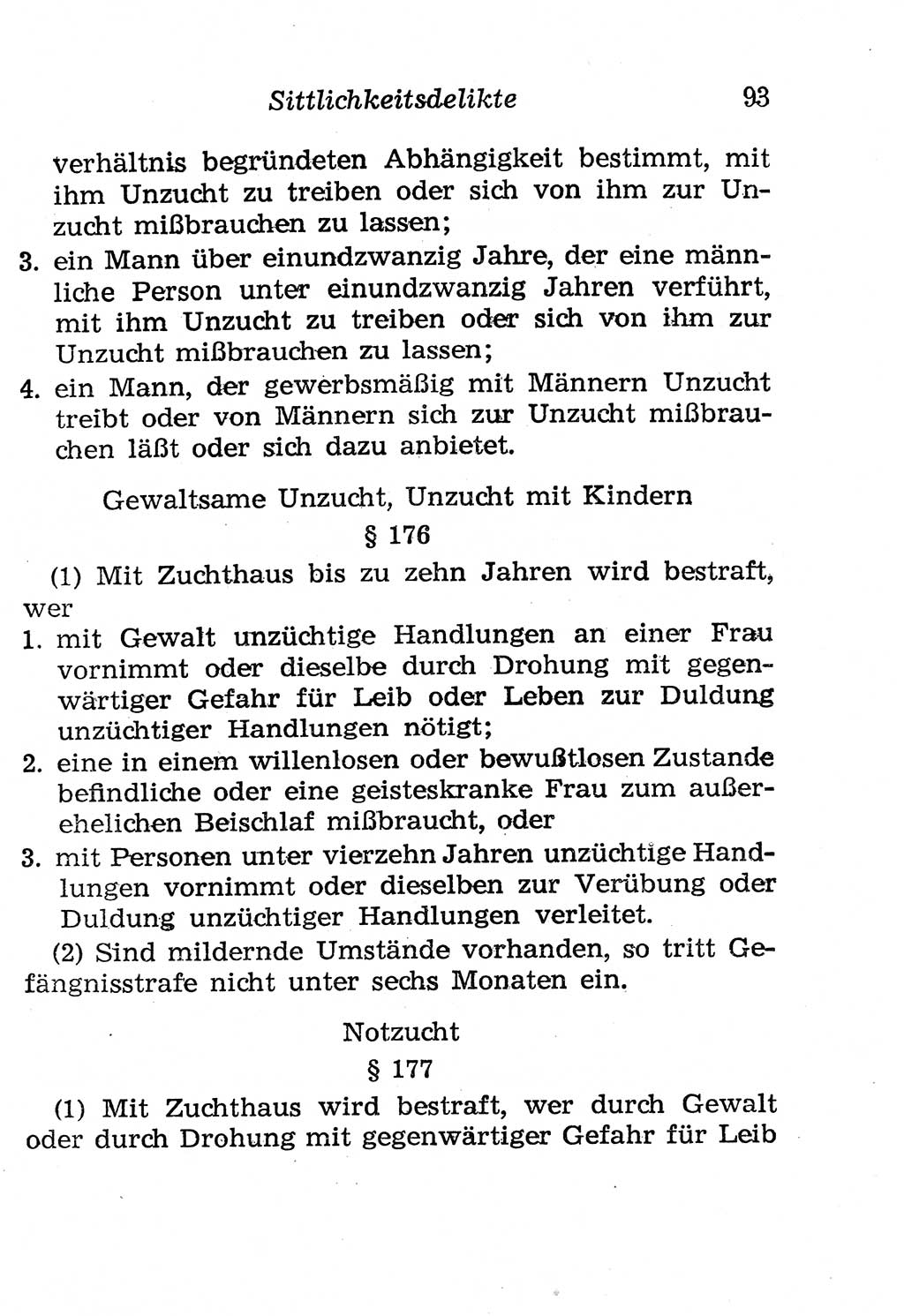 Strafgesetzbuch (StGB) und andere Strafgesetze [Deutsche Demokratische Republik (DDR)] 1958, Seite 93 (StGB Strafges. DDR 1958, S. 93)