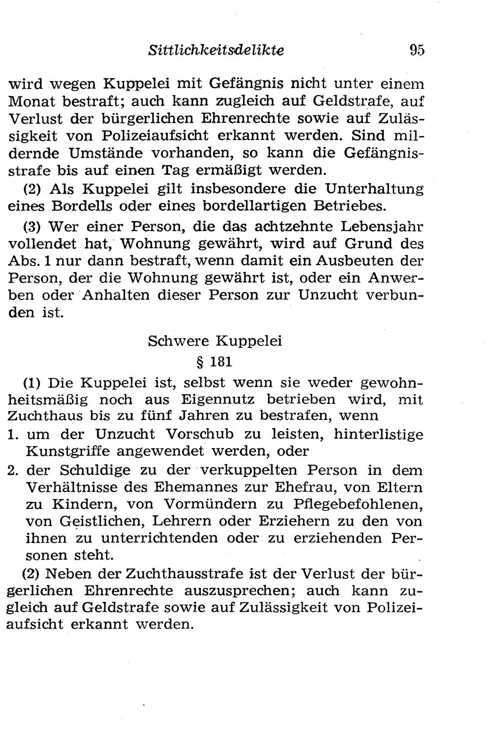 Strafgesetzbuch (StGB) und andere Strafgesetze [Deutsche Demokratische Republik (DDR)] 1958, Seite 95 (StGB Strafges. DDR 1958, S. 95)