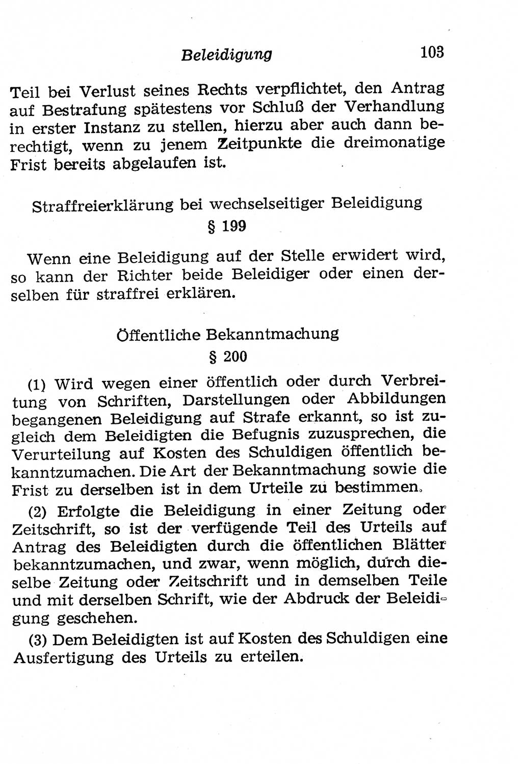 Strafgesetzbuch (StGB) und andere Strafgesetze [Deutsche Demokratische Republik (DDR)] 1958, Seite 103 (StGB Strafges. DDR 1958, S. 103)