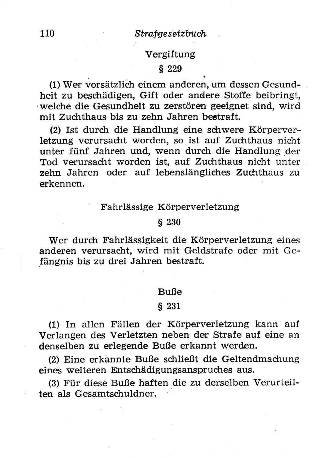 Strafgesetzbuch (StGB) und andere Strafgesetze [Deutsche Demokratische Republik (DDR)] 1958, Seite 110 (StGB Strafges. DDR 1958, S. 110)