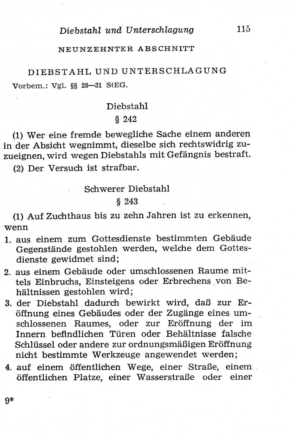 Strafgesetzbuch (StGB) und andere Strafgesetze [Deutsche Demokratische Republik (DDR)] 1958, Seite 115 (StGB Strafges. DDR 1958, S. 115)