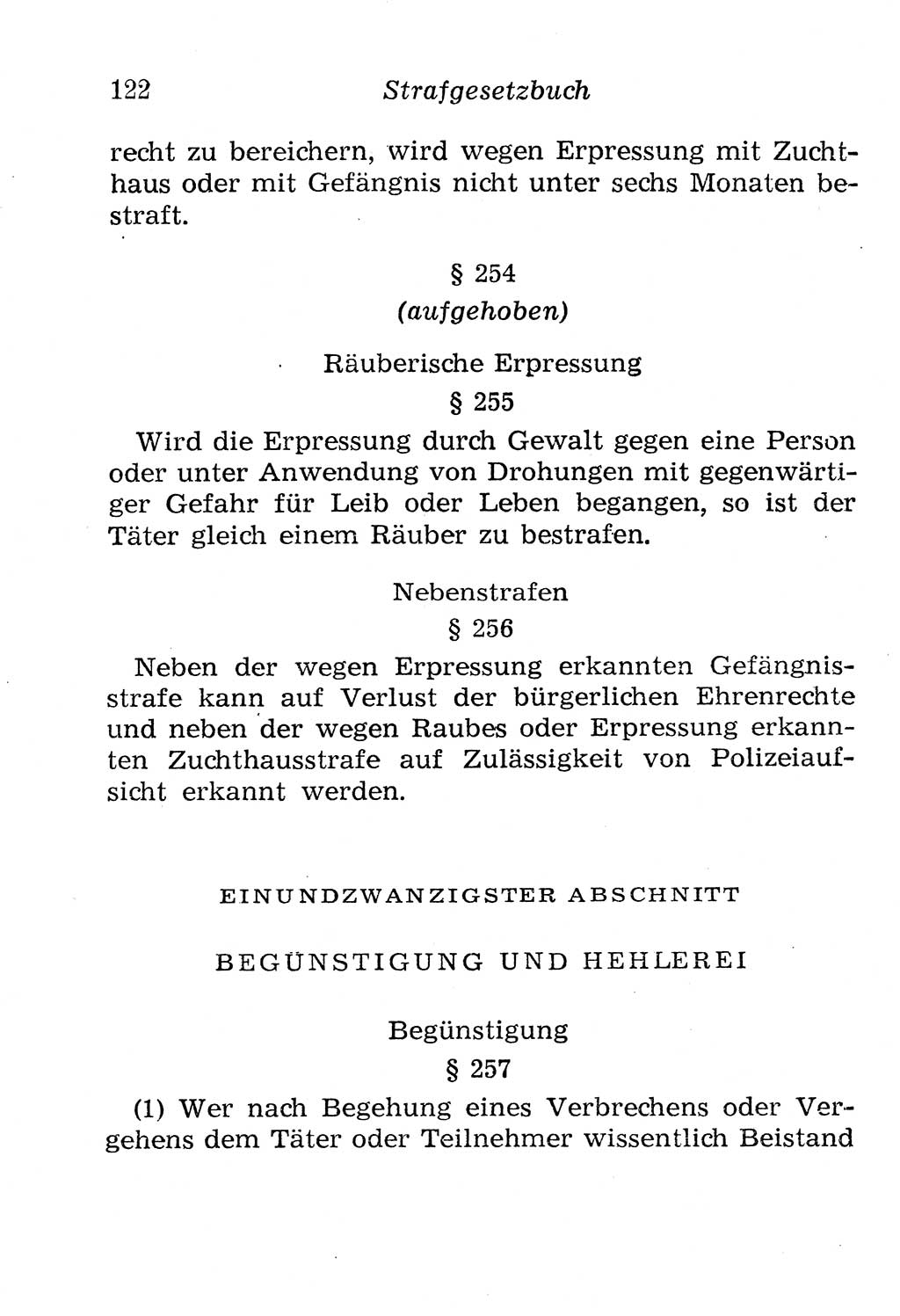 Strafgesetzbuch (StGB) und andere Strafgesetze [Deutsche Demokratische Republik (DDR)] 1958, Seite 122 (StGB Strafges. DDR 1958, S. 122)