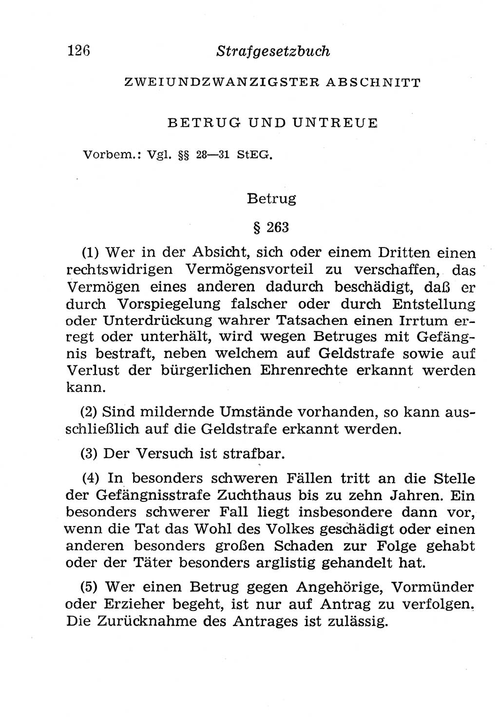 Strafgesetzbuch (StGB) und andere Strafgesetze [Deutsche Demokratische Republik (DDR)] 1958, Seite 126 (StGB Strafges. DDR 1958, S. 126)