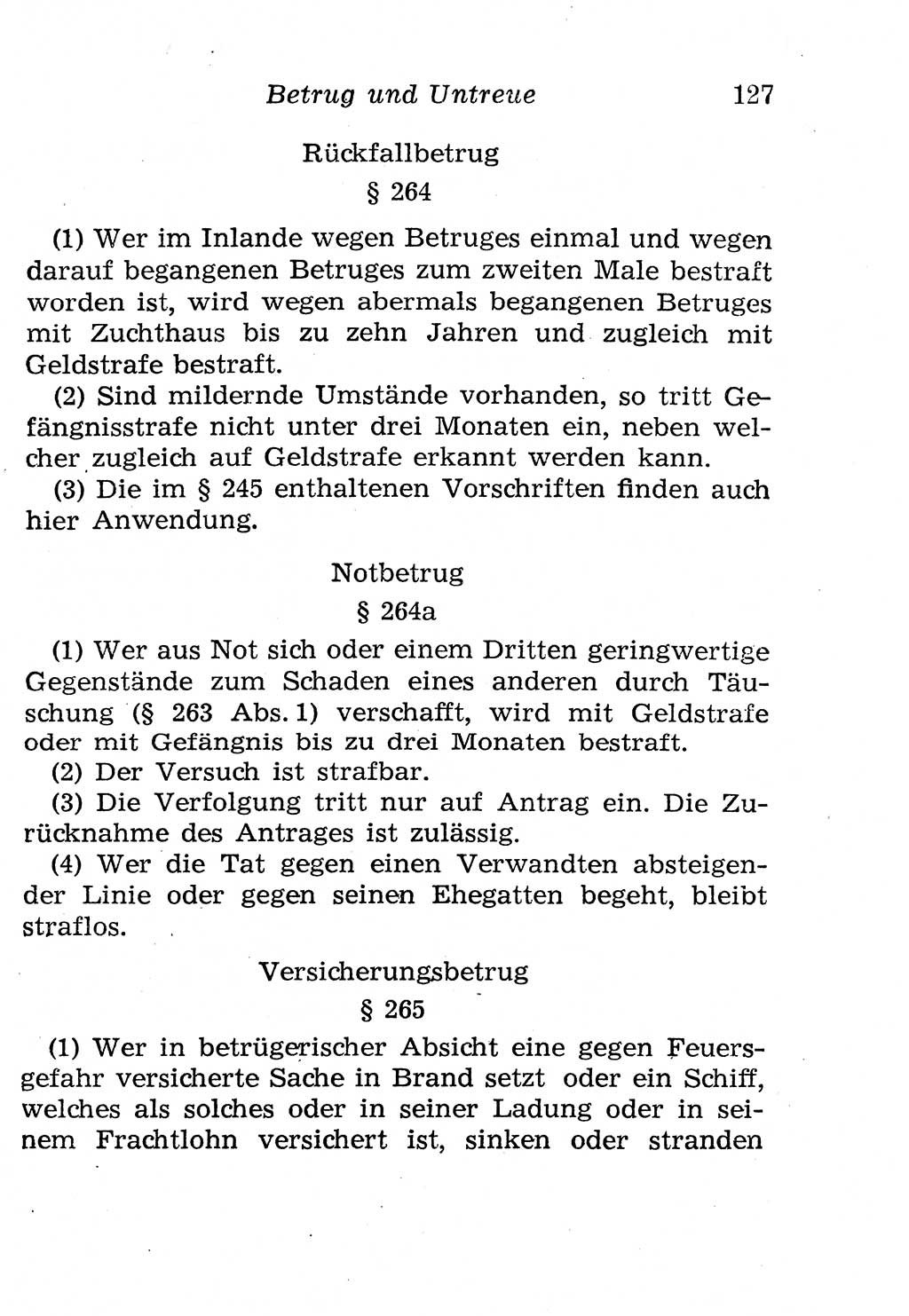 Strafgesetzbuch (StGB) und andere Strafgesetze [Deutsche Demokratische Republik (DDR)] 1958, Seite 127 (StGB Strafges. DDR 1958, S. 127)