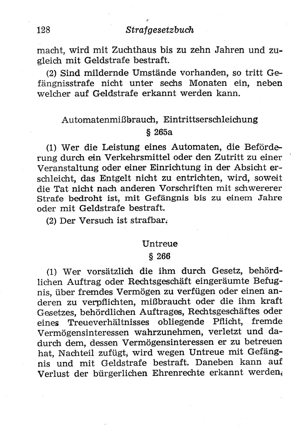 Strafgesetzbuch (StGB) und andere Strafgesetze [Deutsche Demokratische Republik (DDR)] 1958, Seite 128 (StGB Strafges. DDR 1958, S. 128)