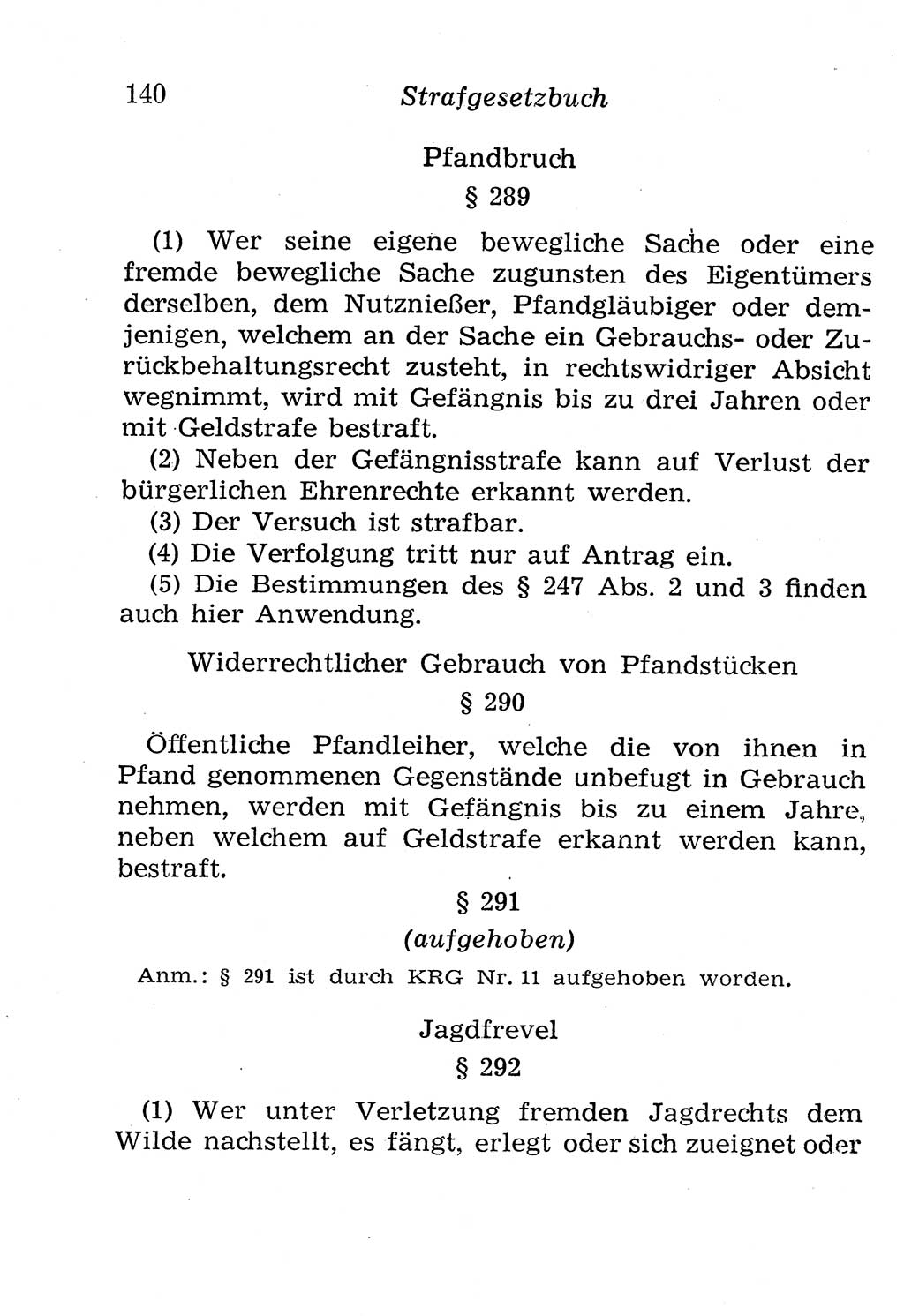 Strafgesetzbuch (StGB) und andere Strafgesetze [Deutsche Demokratische Republik (DDR)] 1958, Seite 140 (StGB Strafges. DDR 1958, S. 140)