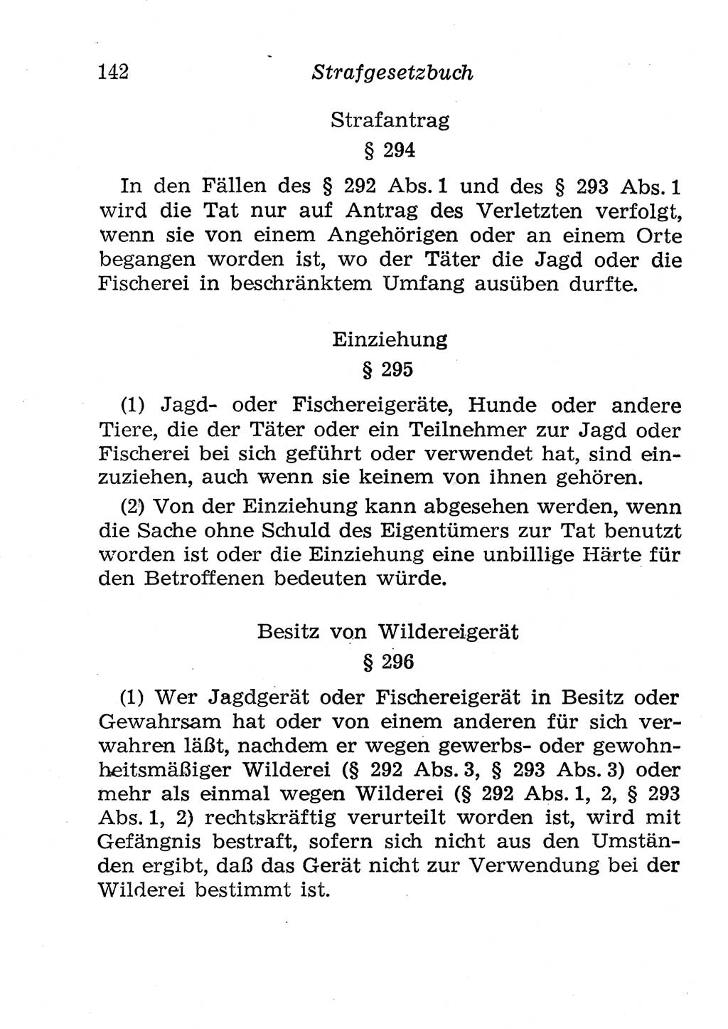Strafgesetzbuch (StGB) und andere Strafgesetze [Deutsche Demokratische Republik (DDR)] 1958, Seite 142 (StGB Strafges. DDR 1958, S. 142)