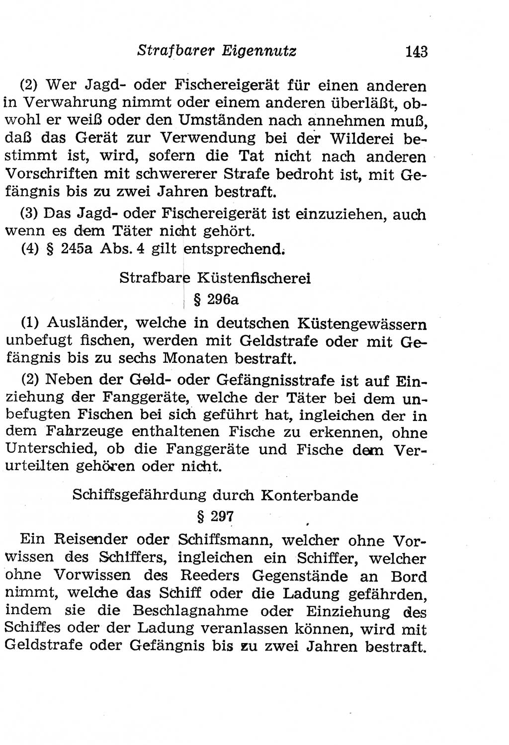 Strafgesetzbuch (StGB) und andere Strafgesetze [Deutsche Demokratische Republik (DDR)] 1958, Seite 143 (StGB Strafges. DDR 1958, S. 143)