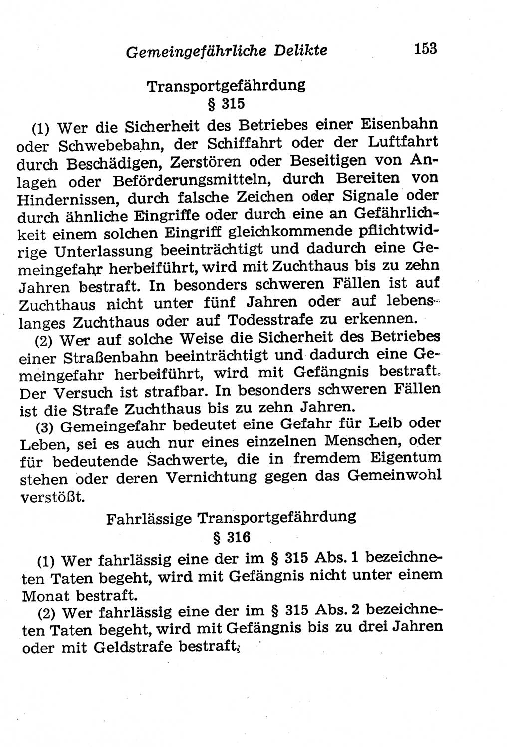 Strafgesetzbuch (StGB) und andere Strafgesetze [Deutsche Demokratische Republik (DDR)] 1958, Seite 153 (StGB Strafges. DDR 1958, S. 153)