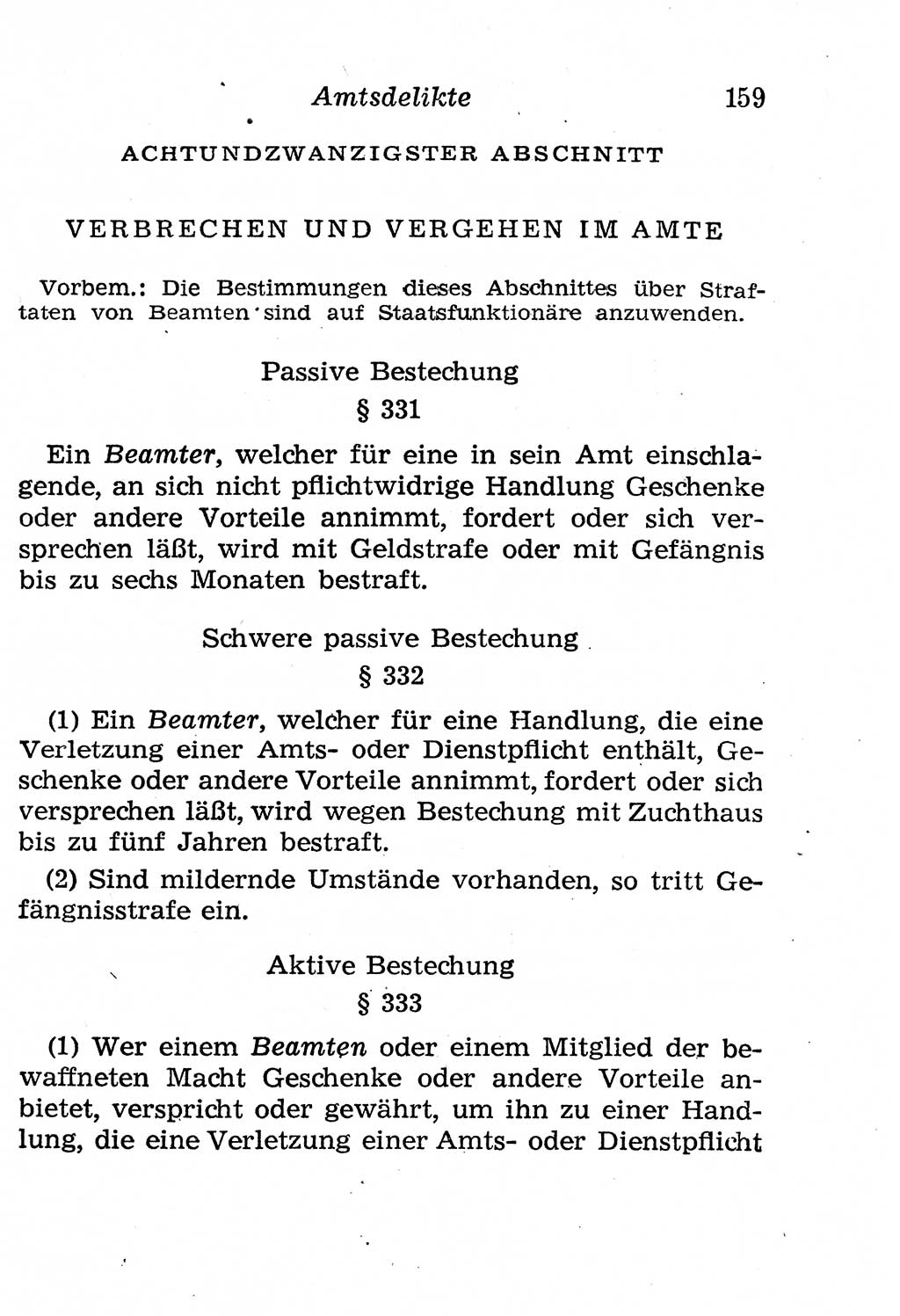 Strafgesetzbuch (StGB) und andere Strafgesetze [Deutsche Demokratische Republik (DDR)] 1958, Seite 159 (StGB Strafges. DDR 1958, S. 159)