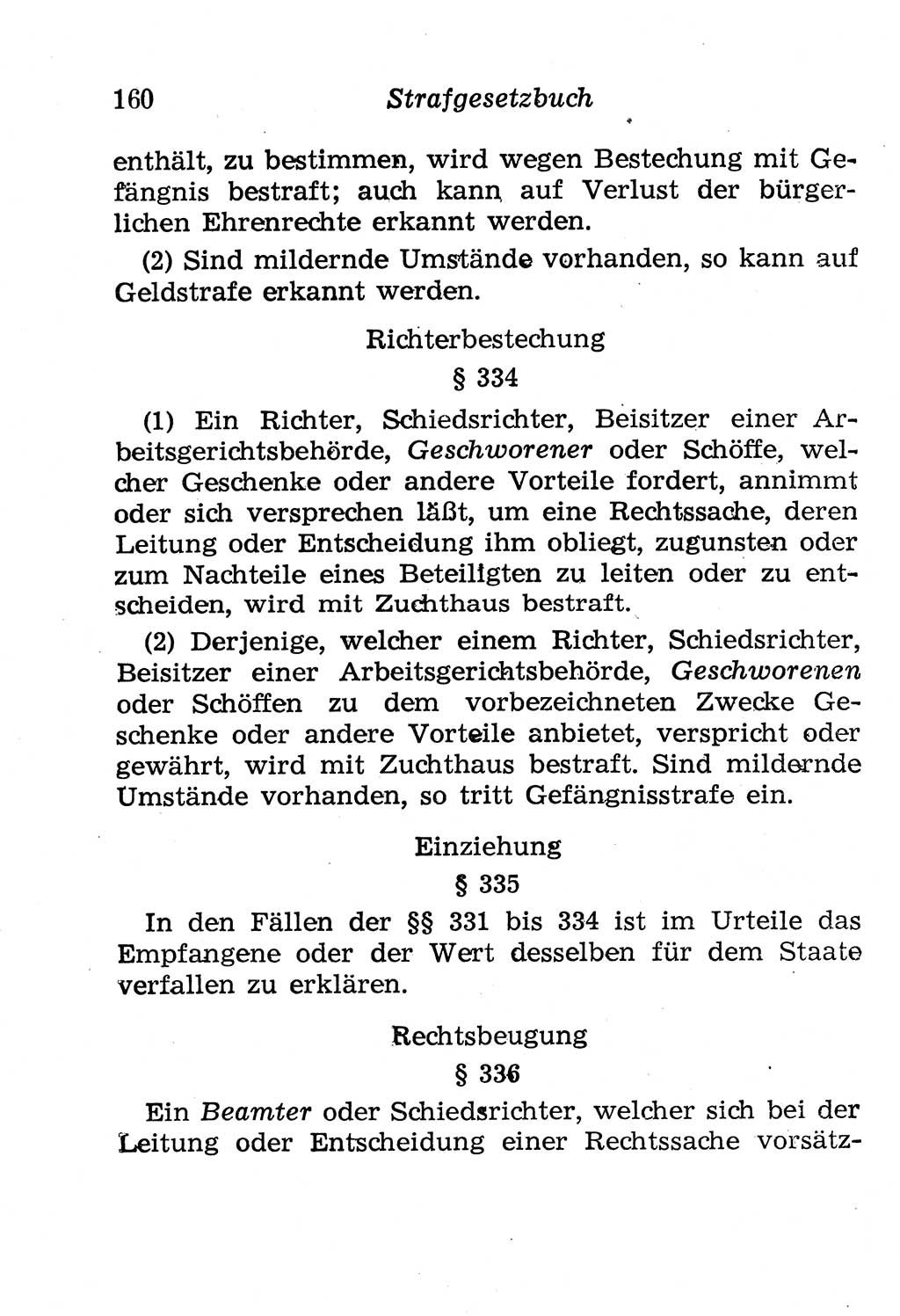 Strafgesetzbuch (StGB) und andere Strafgesetze [Deutsche Demokratische Republik (DDR)] 1958, Seite 160 (StGB Strafges. DDR 1958, S. 160)