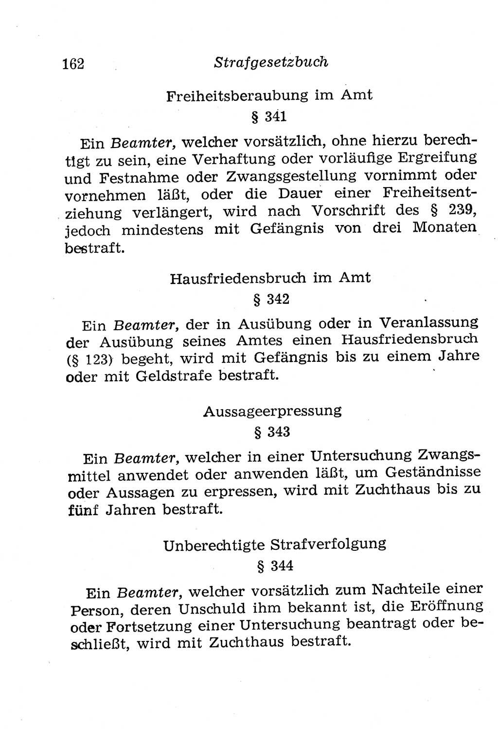 Strafgesetzbuch (StGB) und andere Strafgesetze [Deutsche Demokratische Republik (DDR)] 1958, Seite 162 (StGB Strafges. DDR 1958, S. 162)