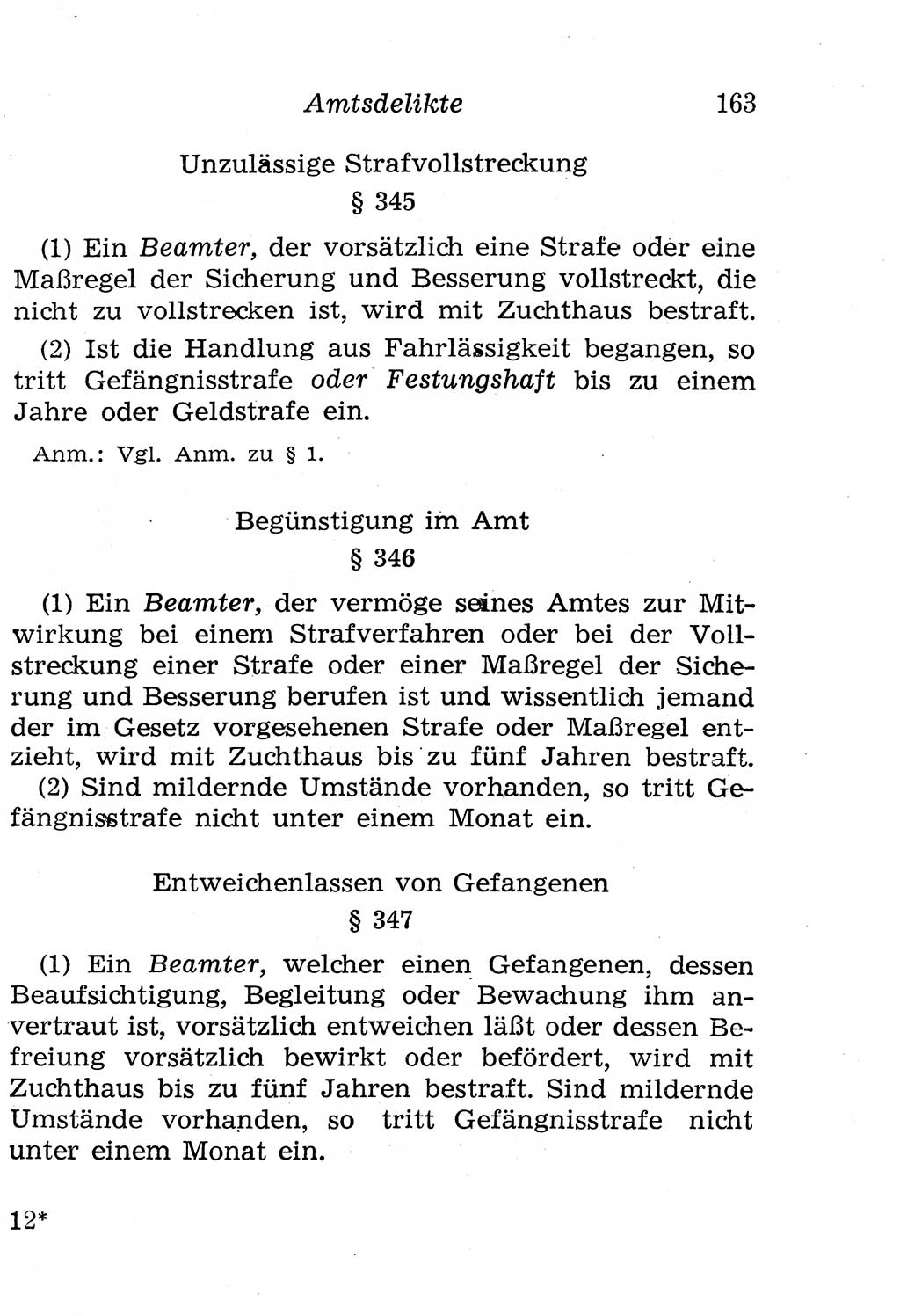 Strafgesetzbuch (StGB) und andere Strafgesetze [Deutsche Demokratische Republik (DDR)] 1958, Seite 163 (StGB Strafges. DDR 1958, S. 163)
