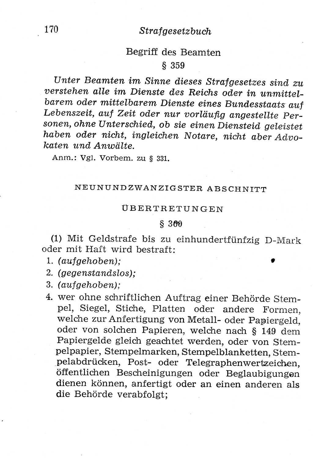 Strafgesetzbuch (StGB) und andere Strafgesetze [Deutsche Demokratische Republik (DDR)] 1958, Seite 170 (StGB Strafges. DDR 1958, S. 170)