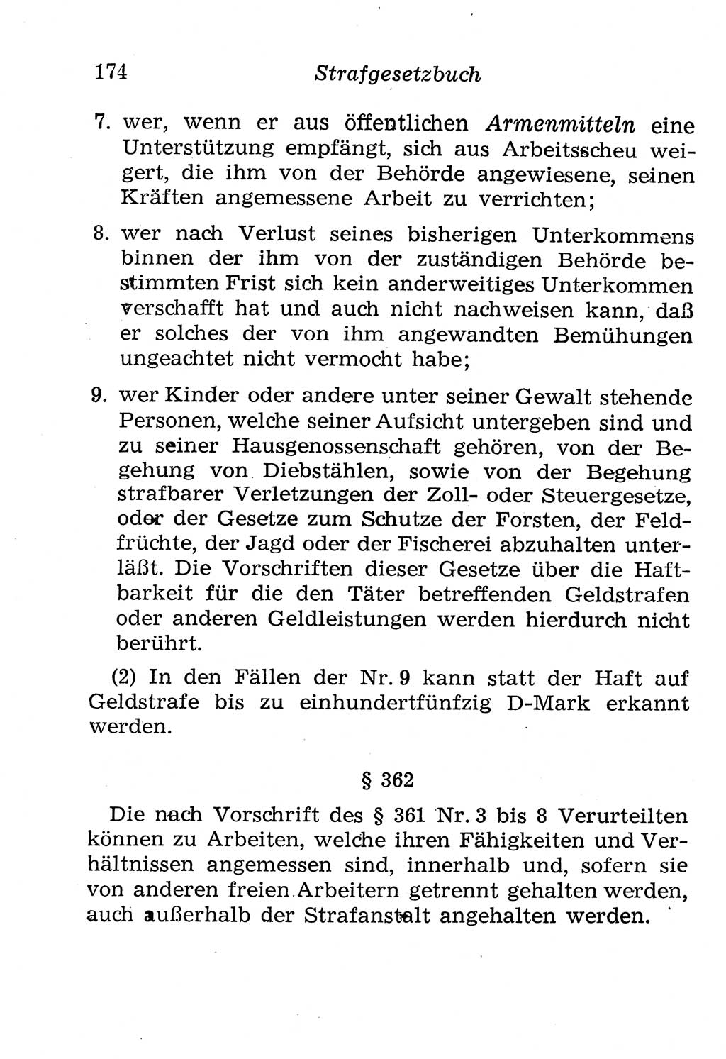 Strafgesetzbuch (StGB) und andere Strafgesetze [Deutsche Demokratische Republik (DDR)] 1958, Seite 174 (StGB Strafges. DDR 1958, S. 174)