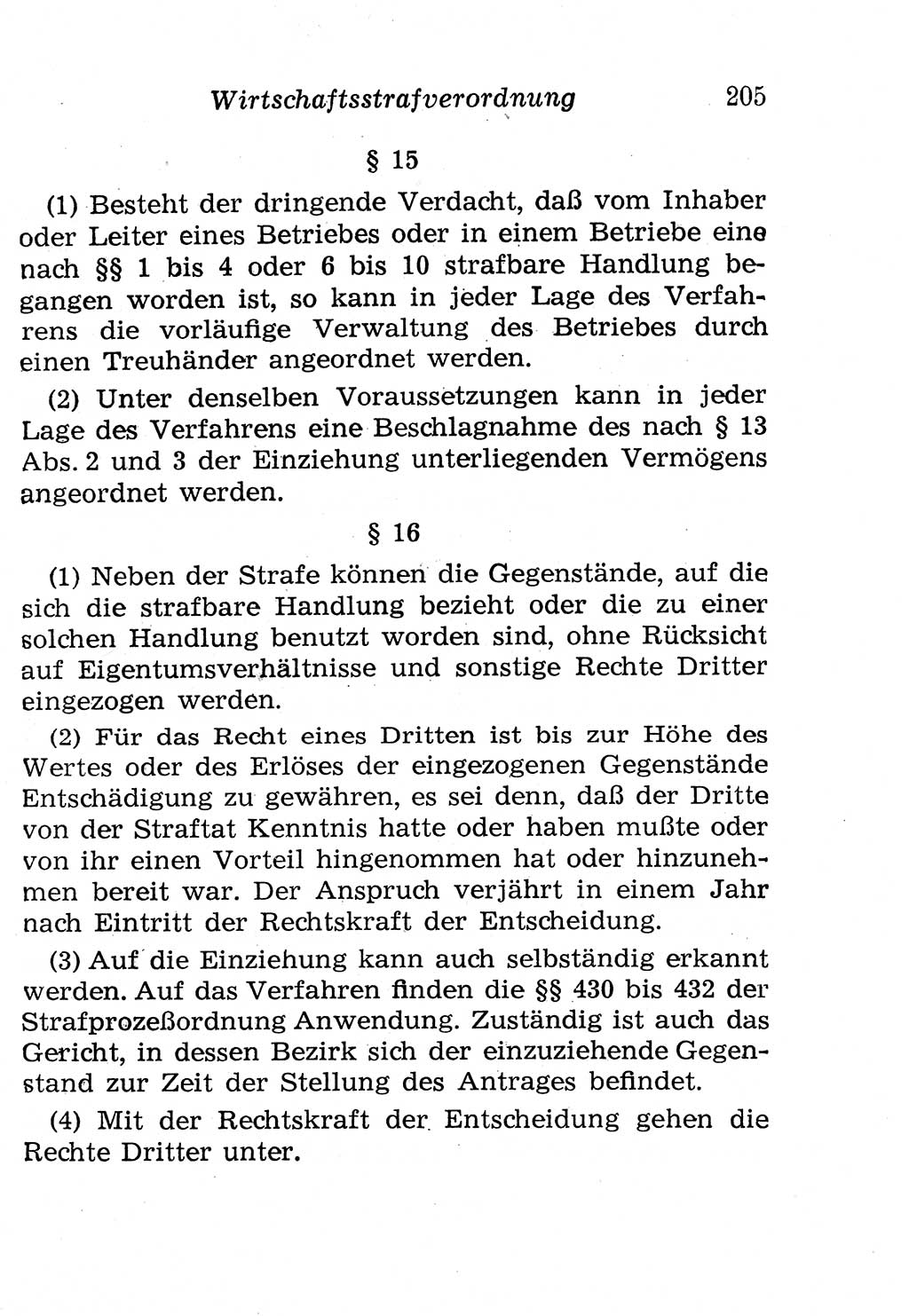 Strafgesetzbuch (StGB) und andere Strafgesetze [Deutsche Demokratische Republik (DDR)] 1958, Seite 205 (StGB Strafges. DDR 1958, S. 205)