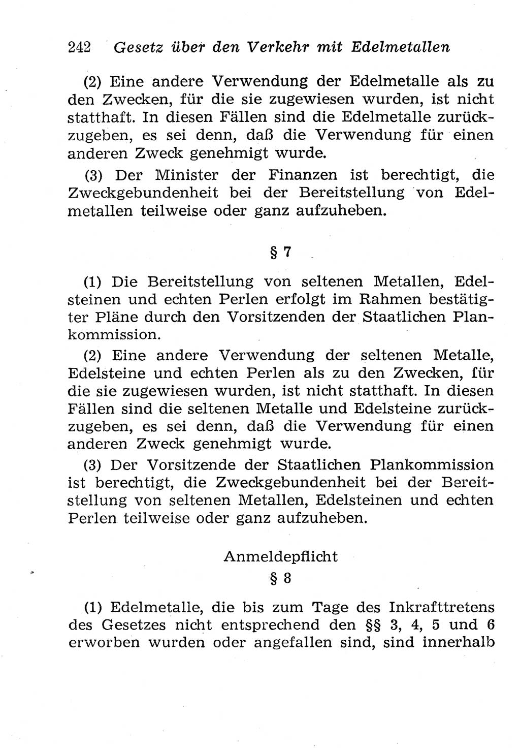 Strafgesetzbuch (StGB) und andere Strafgesetze [Deutsche Demokratische Republik (DDR)] 1958, Seite 242 (StGB Strafges. DDR 1958, S. 242)