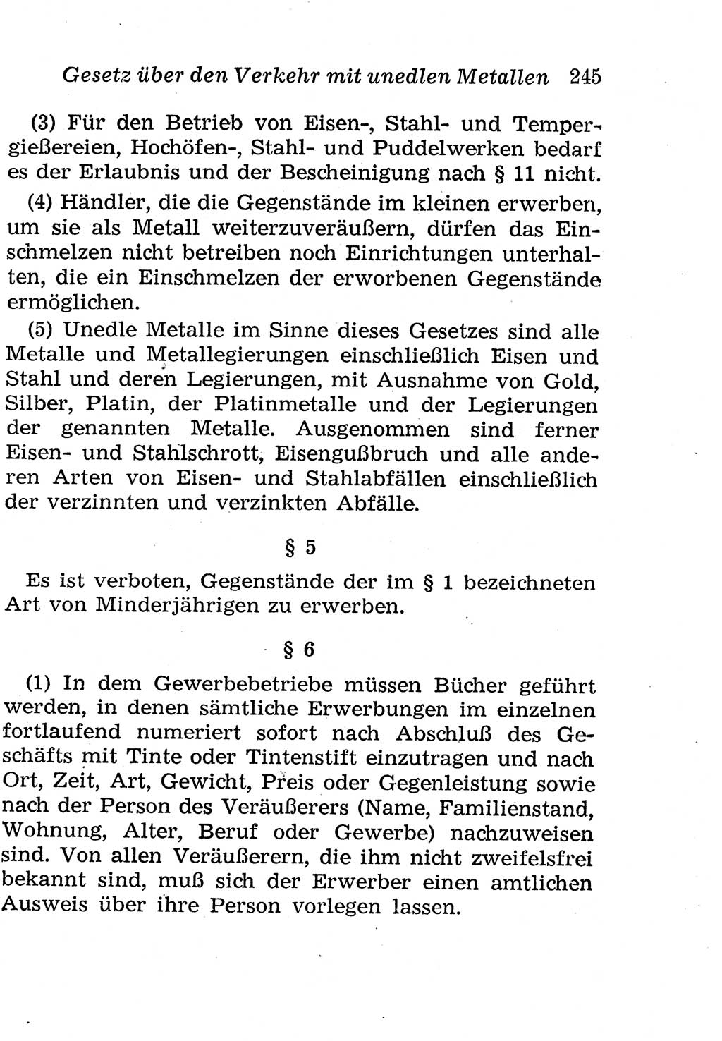Strafgesetzbuch (StGB) und andere Strafgesetze [Deutsche Demokratische Republik (DDR)] 1958, Seite 245 (StGB Strafges. DDR 1958, S. 245)