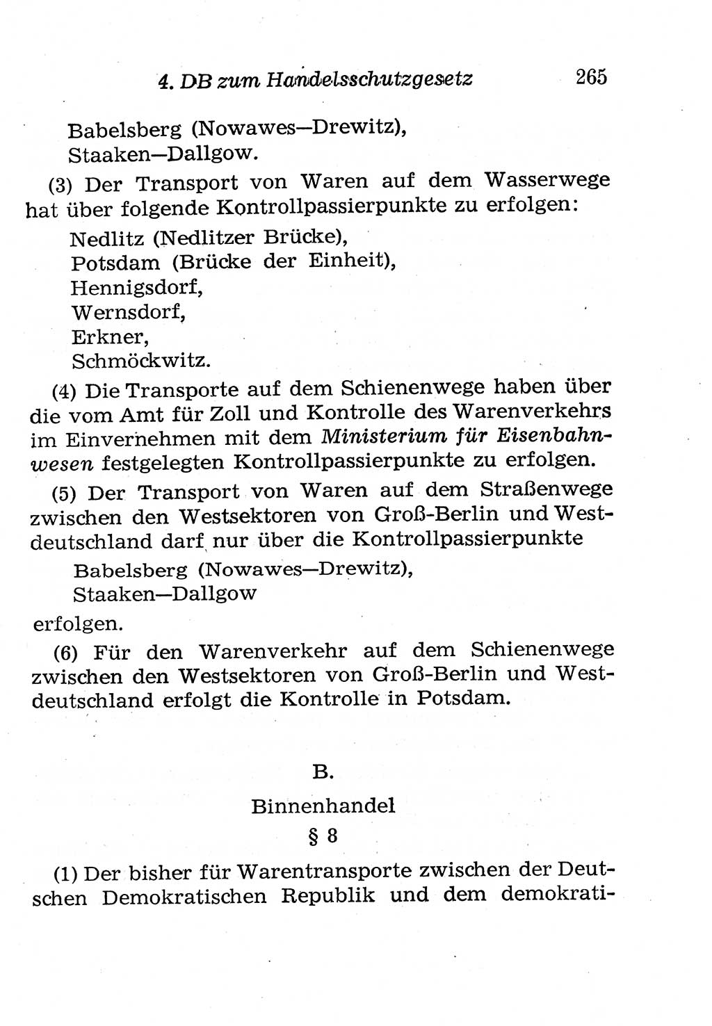 Strafgesetzbuch (StGB) und andere Strafgesetze [Deutsche Demokratische Republik (DDR)] 1958, Seite 265 (StGB Strafges. DDR 1958, S. 265)