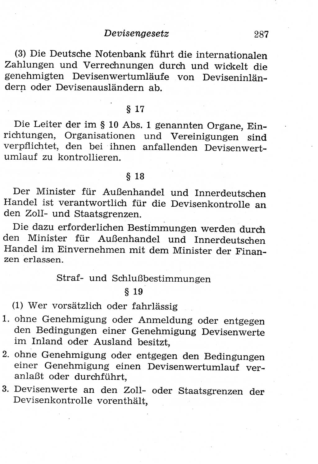 Strafgesetzbuch (StGB) und andere Strafgesetze [Deutsche Demokratische Republik (DDR)] 1958, Seite 287 (StGB Strafges. DDR 1958, S. 287)