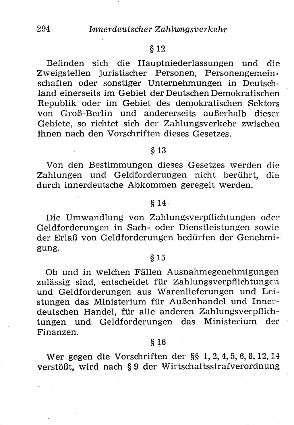 Strafgesetzbuch (StGB) und andere Strafgesetze [Deutsche Demokratische Republik (DDR)] 1958, Seite 294 (StGB Strafges. DDR 1958, S. 294)