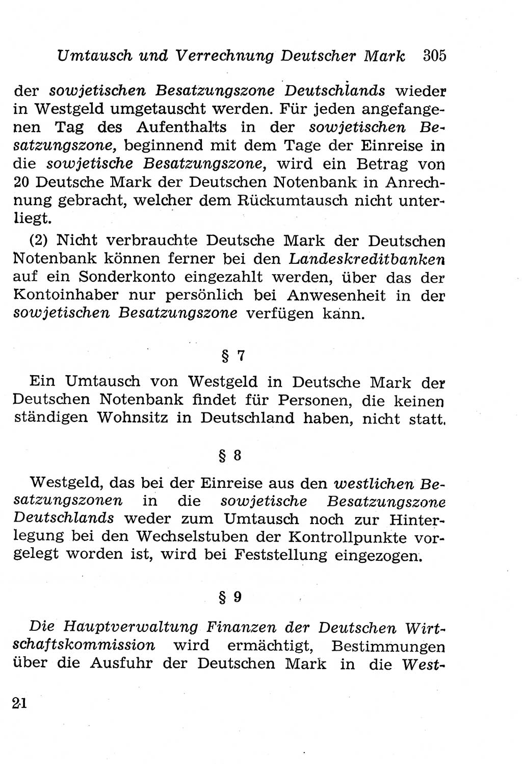 Strafgesetzbuch (StGB) und andere Strafgesetze [Deutsche Demokratische Republik (DDR)] 1958, Seite 305 (StGB Strafges. DDR 1958, S. 305)