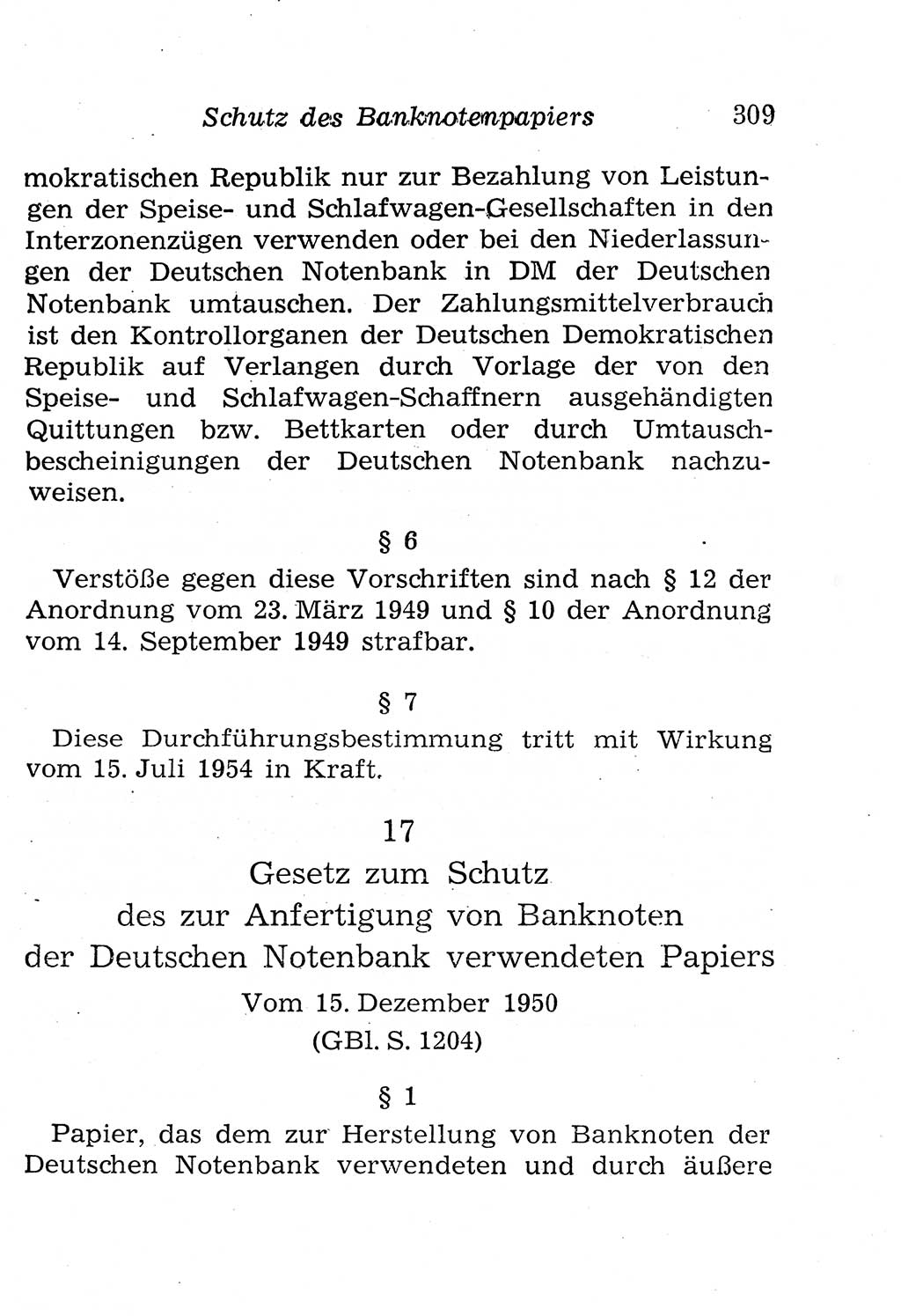 Strafgesetzbuch (StGB) und andere Strafgesetze [Deutsche Demokratische Republik (DDR)] 1958, Seite 309 (StGB Strafges. DDR 1958, S. 309)