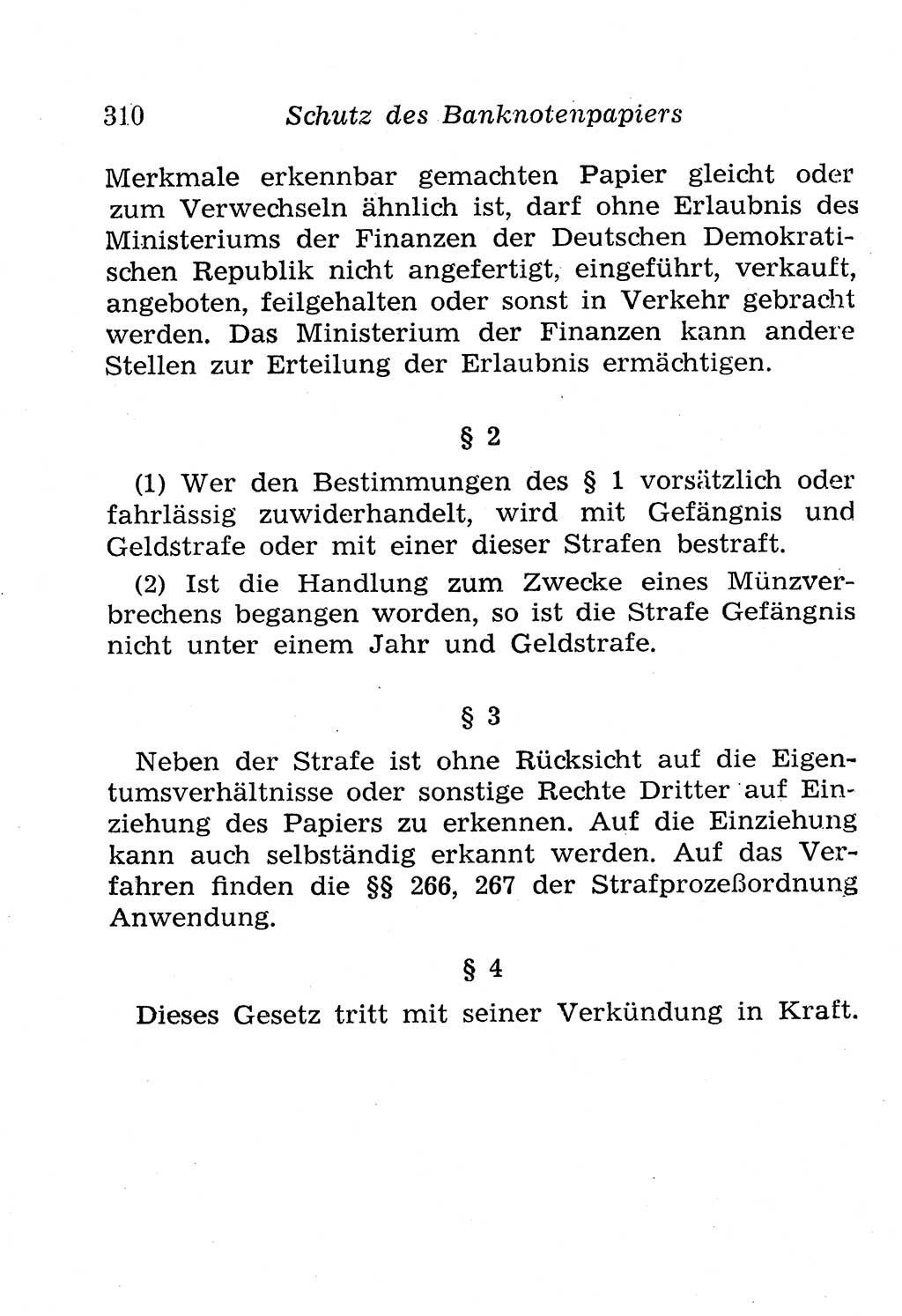 Strafgesetzbuch (StGB) und andere Strafgesetze [Deutsche Demokratische Republik (DDR)] 1958, Seite 310 (StGB Strafges. DDR 1958, S. 310)