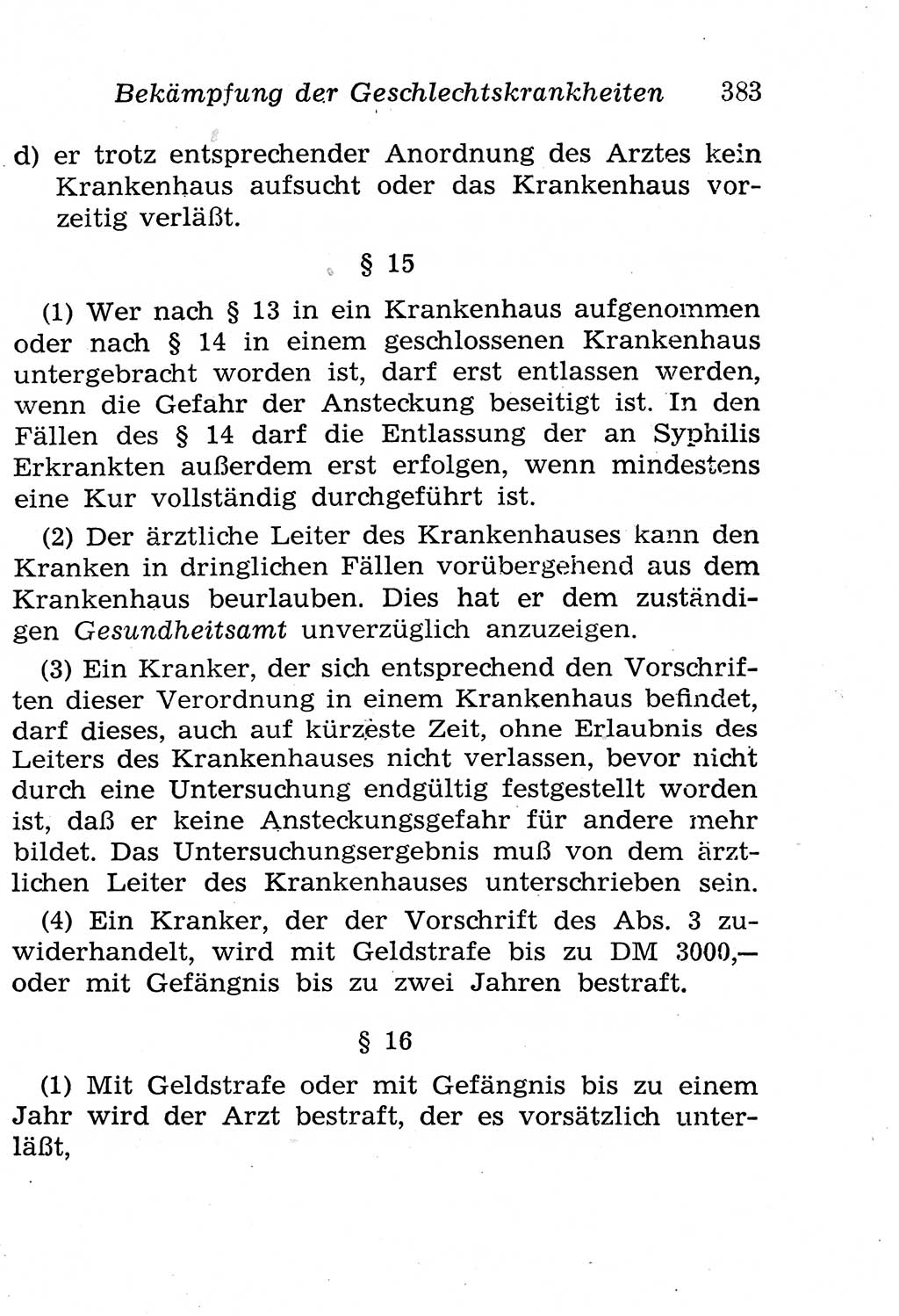 Strafgesetzbuch (StGB) und andere Strafgesetze [Deutsche Demokratische Republik (DDR)] 1958, Seite 383 (StGB Strafges. DDR 1958, S. 383)