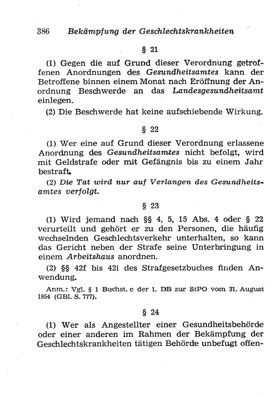 Strafgesetzbuch (StGB) und andere Strafgesetze [Deutsche Demokratische Republik (DDR)] 1958, Seite 386 (StGB Strafges. DDR 1958, S. 386)