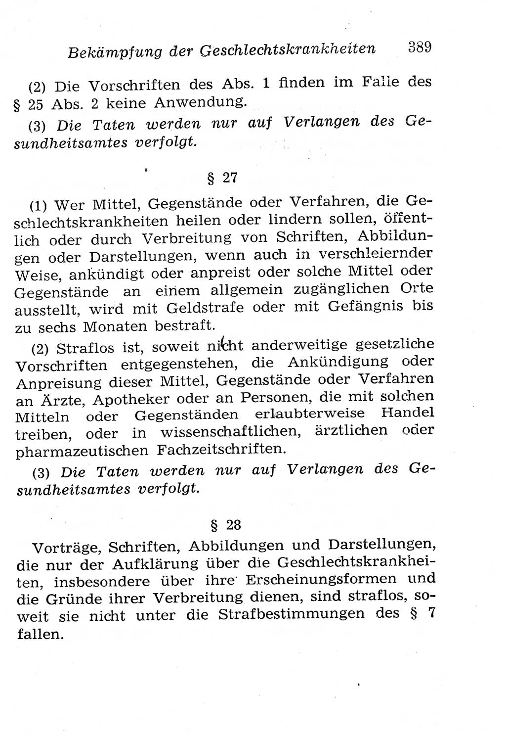 Strafgesetzbuch (StGB) und andere Strafgesetze [Deutsche Demokratische Republik (DDR)] 1958, Seite 389 (StGB Strafges. DDR 1958, S. 389)