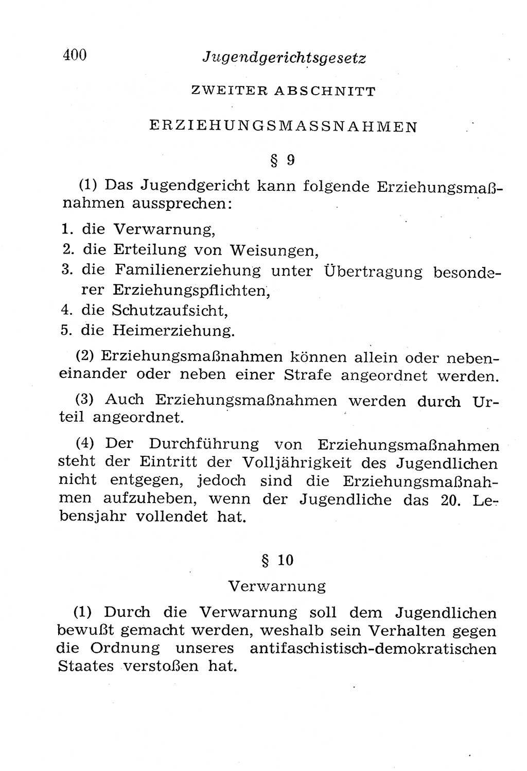 Strafgesetzbuch (StGB) und andere Strafgesetze [Deutsche Demokratische Republik (DDR)] 1958, Seite 400 (StGB Strafges. DDR 1958, S. 400)