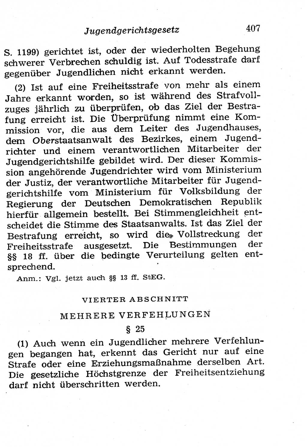 Strafgesetzbuch (StGB) und andere Strafgesetze [Deutsche Demokratische Republik (DDR)] 1958, Seite 407 (StGB Strafges. DDR 1958, S. 407)