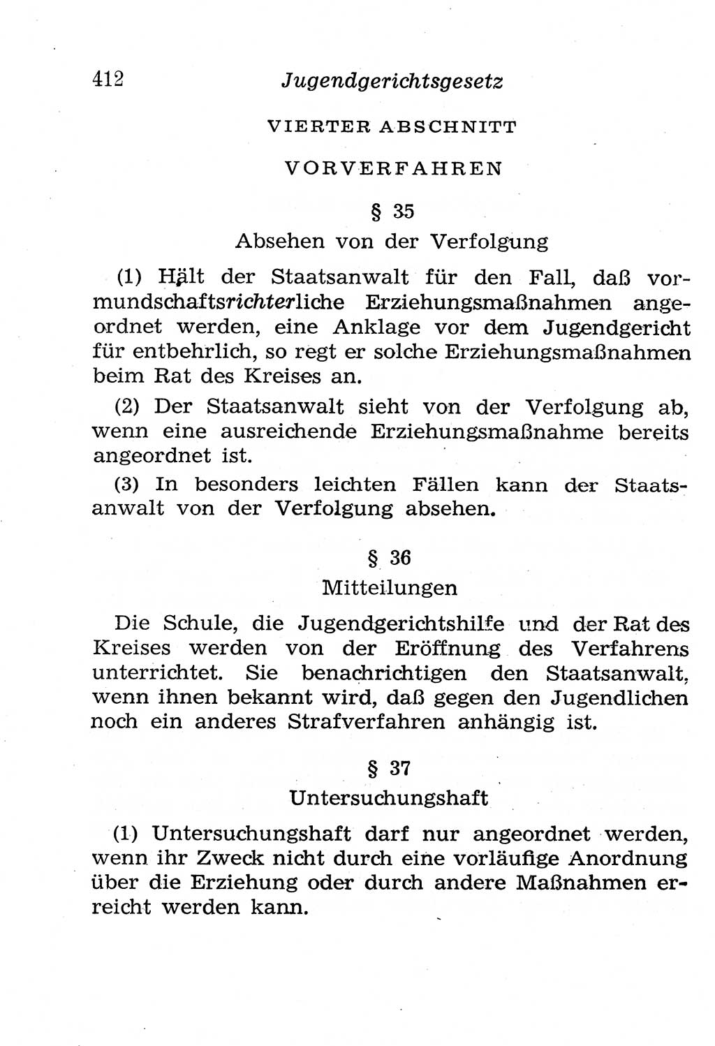 Strafgesetzbuch (StGB) und andere Strafgesetze [Deutsche Demokratische Republik (DDR)] 1958, Seite 412 (StGB Strafges. DDR 1958, S. 412)