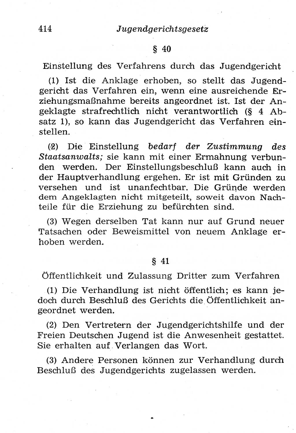 Strafgesetzbuch (StGB) und andere Strafgesetze [Deutsche Demokratische Republik (DDR)] 1958, Seite 414 (StGB Strafges. DDR 1958, S. 414)