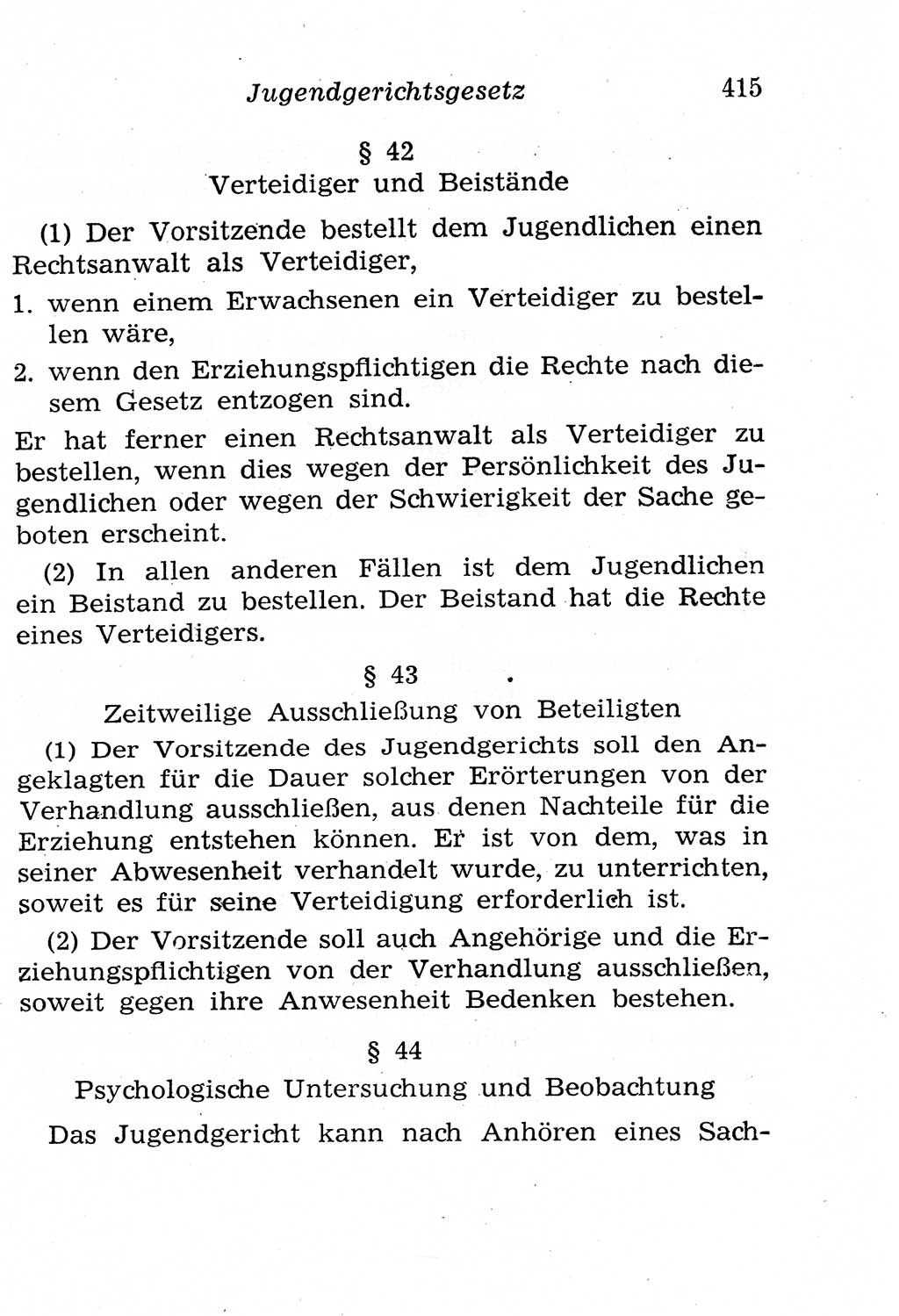 Strafgesetzbuch (StGB) und andere Strafgesetze [Deutsche Demokratische Republik (DDR)] 1958, Seite 415 (StGB Strafges. DDR 1958, S. 415)