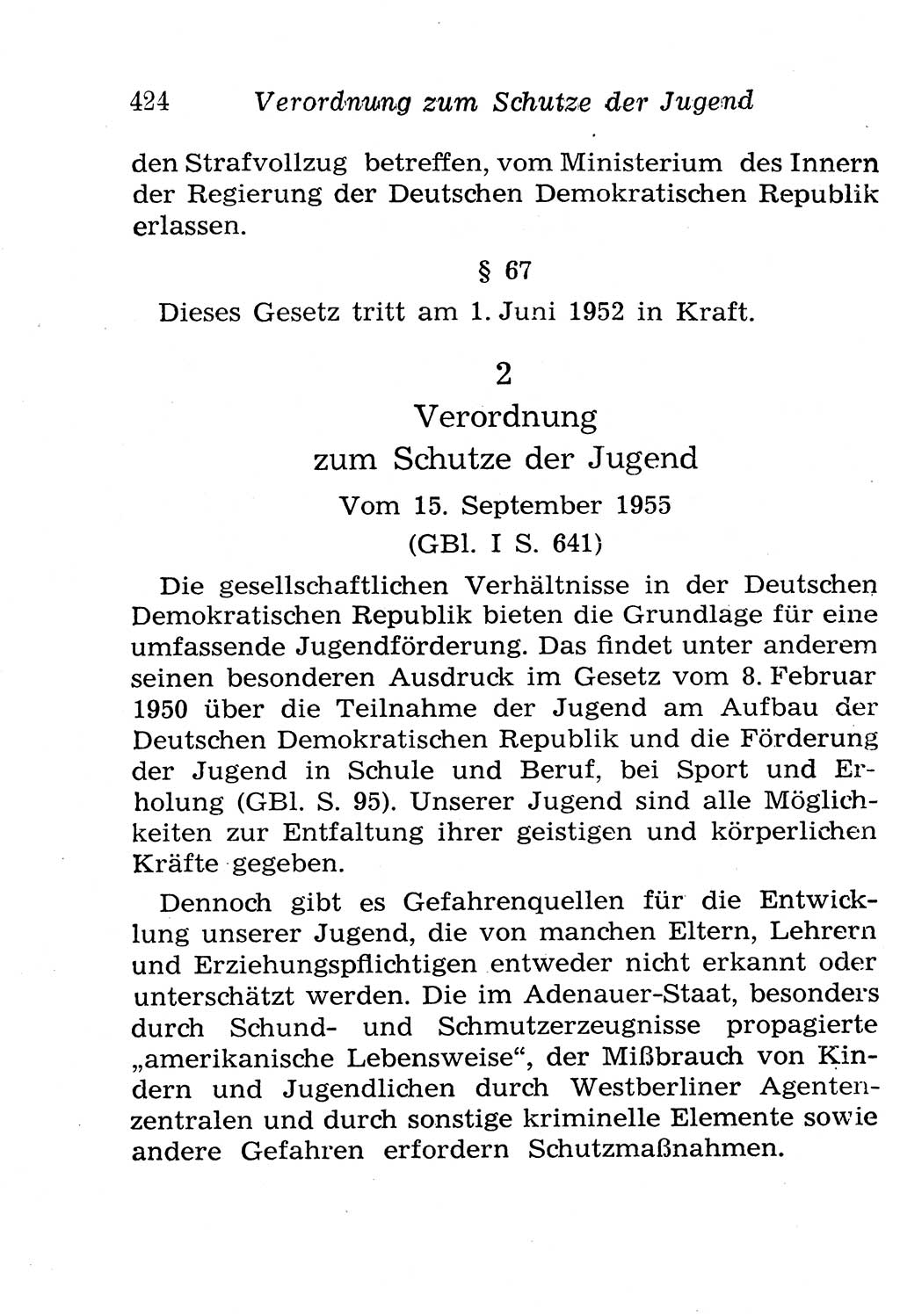 Strafgesetzbuch (StGB) und andere Strafgesetze [Deutsche Demokratische Republik (DDR)] 1958, Seite 424 (StGB Strafges. DDR 1958, S. 424)