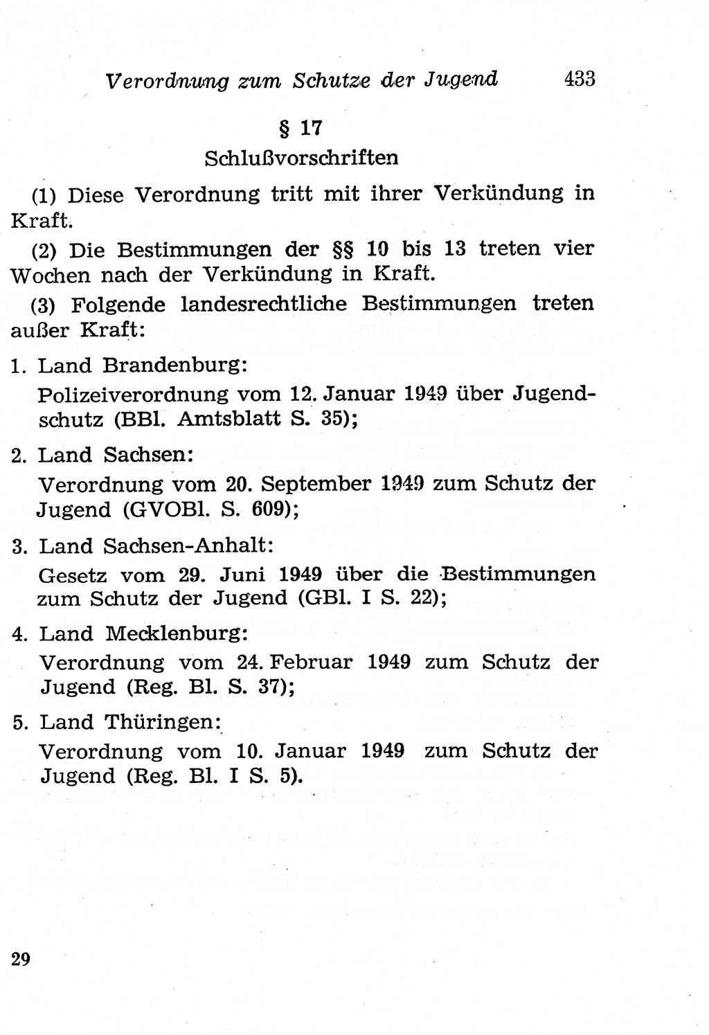 Strafgesetzbuch (StGB) und andere Strafgesetze [Deutsche Demokratische Republik (DDR)] 1958, Seite 433 (StGB Strafges. DDR 1958, S. 433)