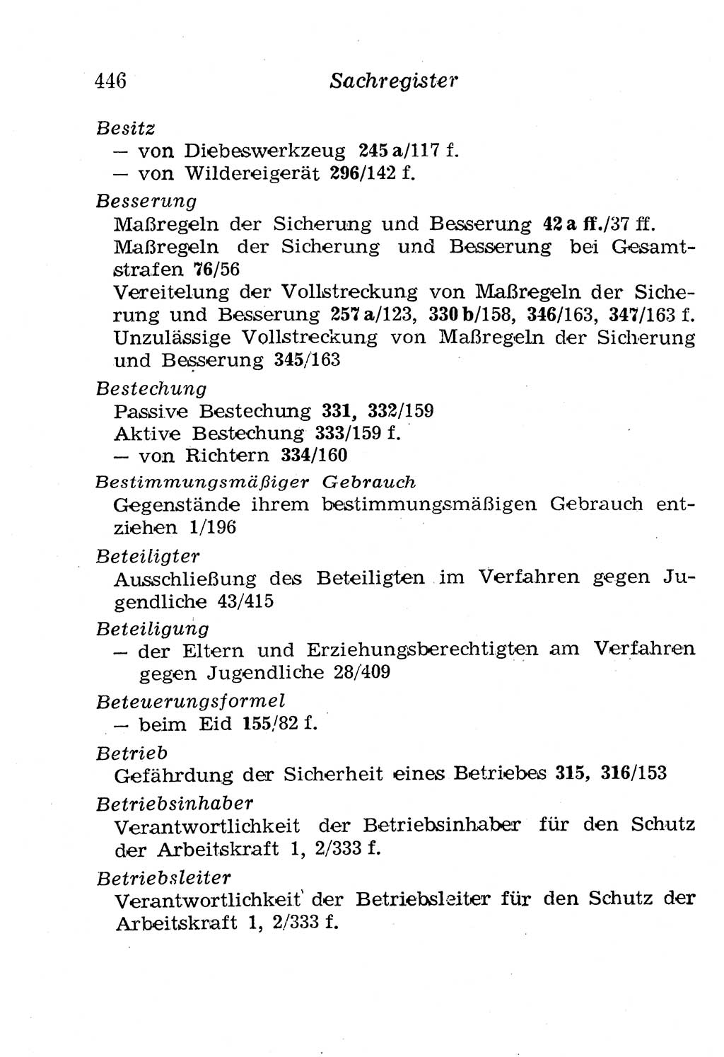 Strafgesetzbuch (StGB) und andere Strafgesetze [Deutsche Demokratische Republik (DDR)] 1958, Seite 446 (StGB Strafges. DDR 1958, S. 446)