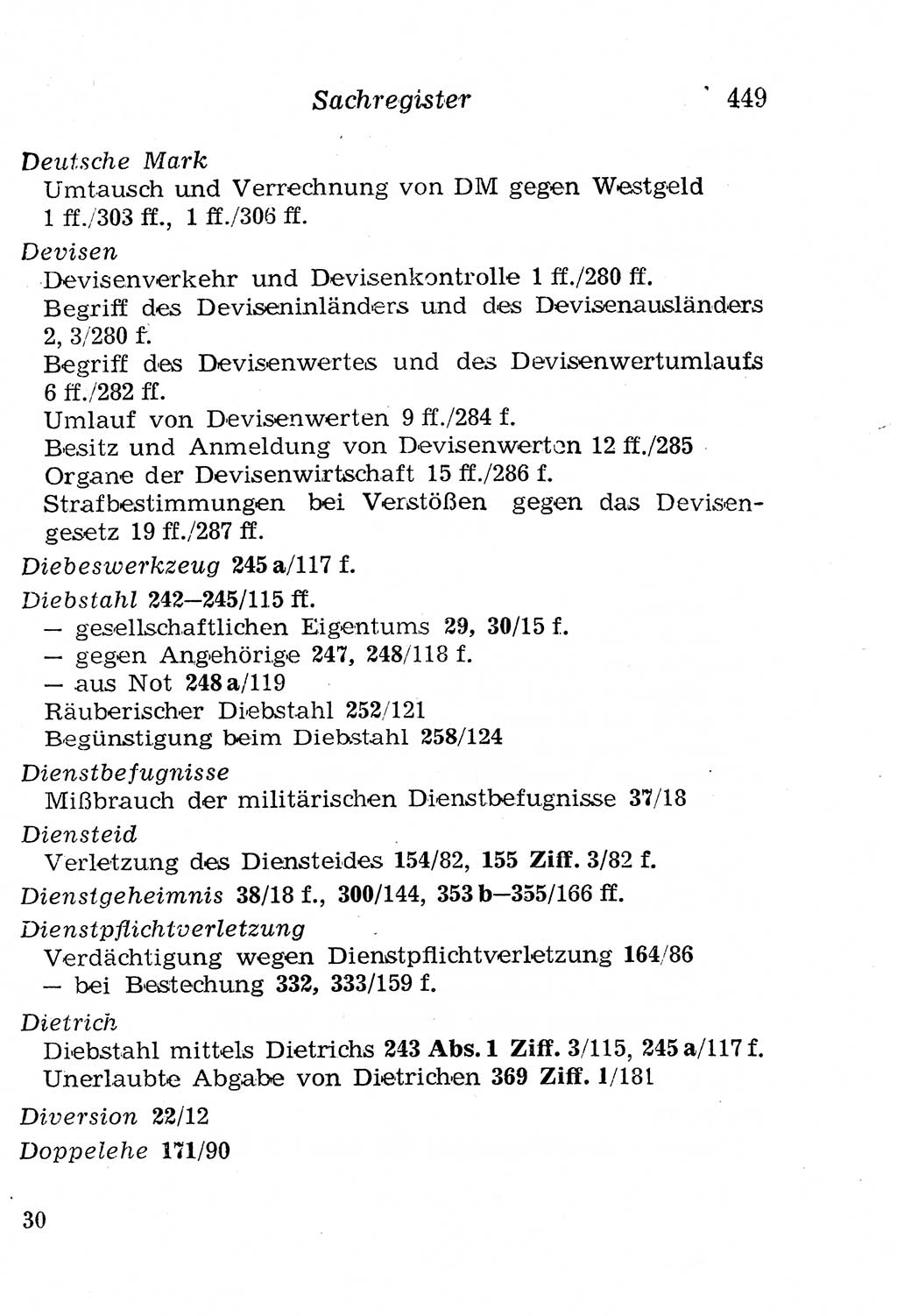 Strafgesetzbuch (StGB) und andere Strafgesetze [Deutsche Demokratische Republik (DDR)] 1958, Seite 449 (StGB Strafges. DDR 1958, S. 449)