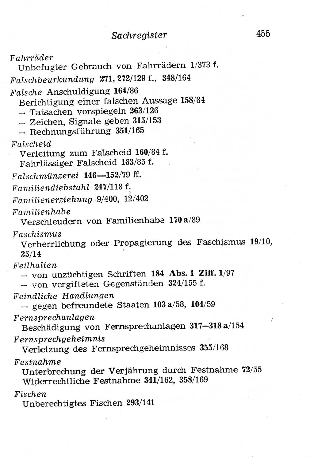 Strafgesetzbuch (StGB) und andere Strafgesetze [Deutsche Demokratische Republik (DDR)] 1958, Seite 455 (StGB Strafges. DDR 1958, S. 455)